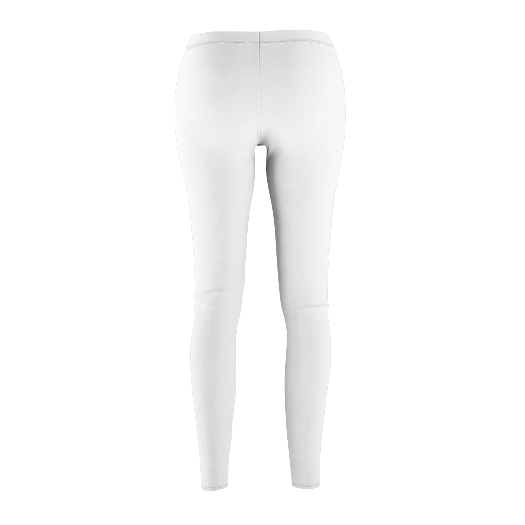 White Women's Leggings with Pink NY Logo Casual Athletic Everyday Wear