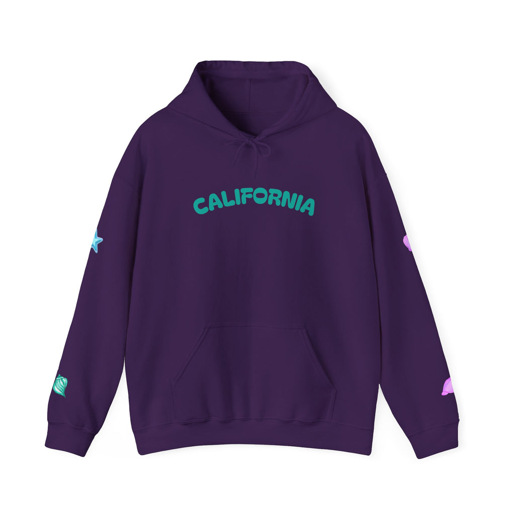 California Palm Tree Hoodie | Beach Island Graphic, Sleeve Icons