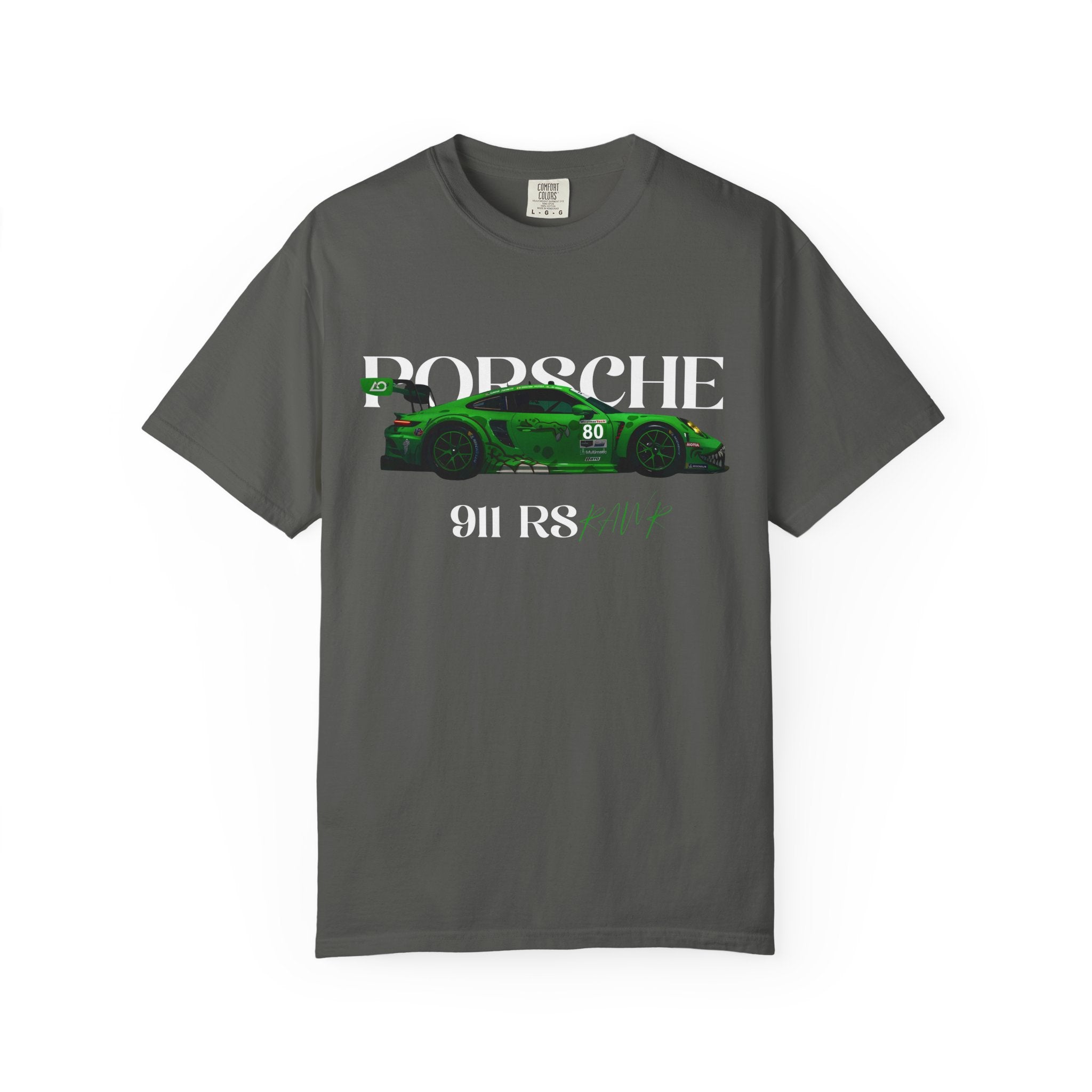 Porsche 911 RS Racing Tee  Green GT Car Graphic T-Shirt