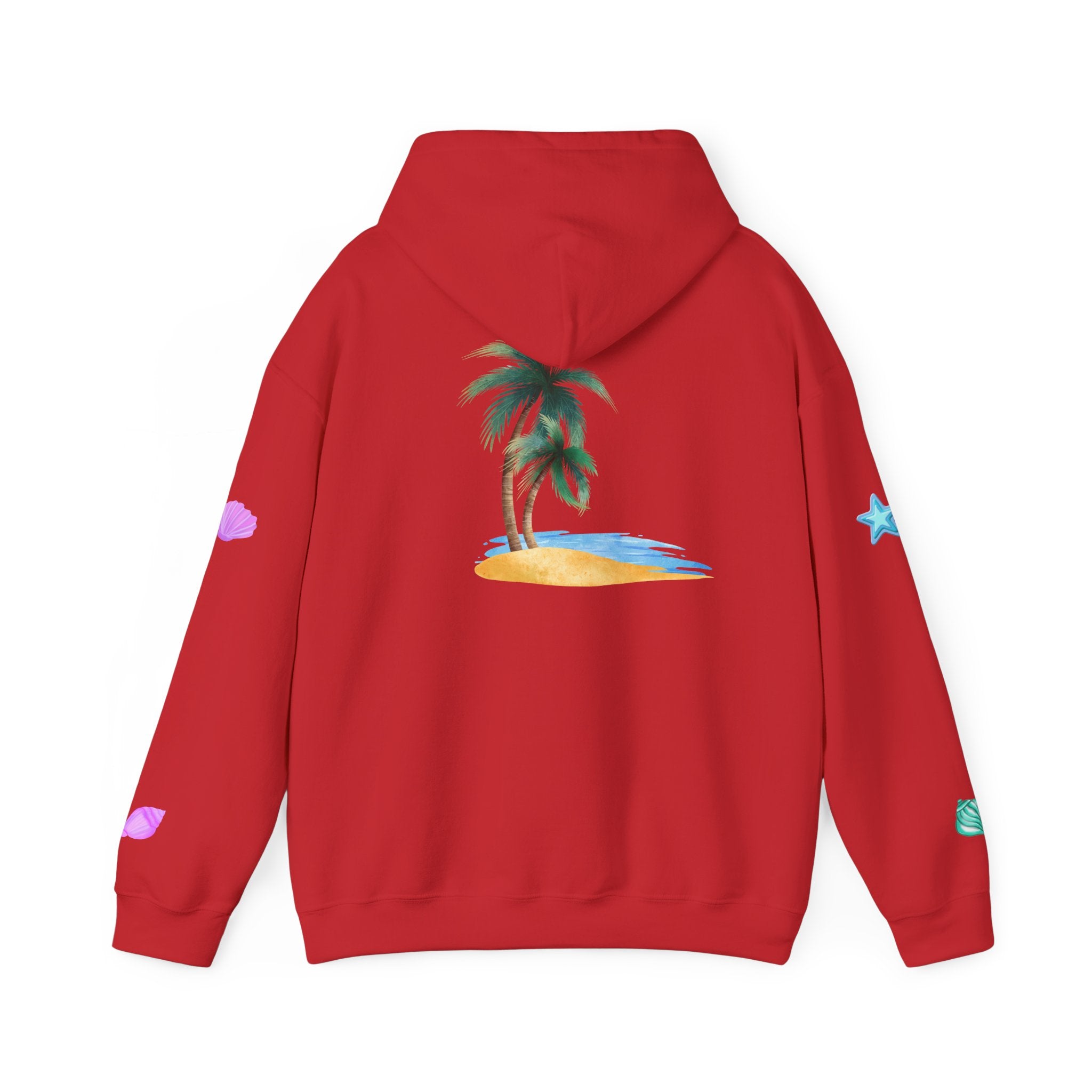 California Palm Tree Hoodie | Beach Island Graphic, Sleeve Icons