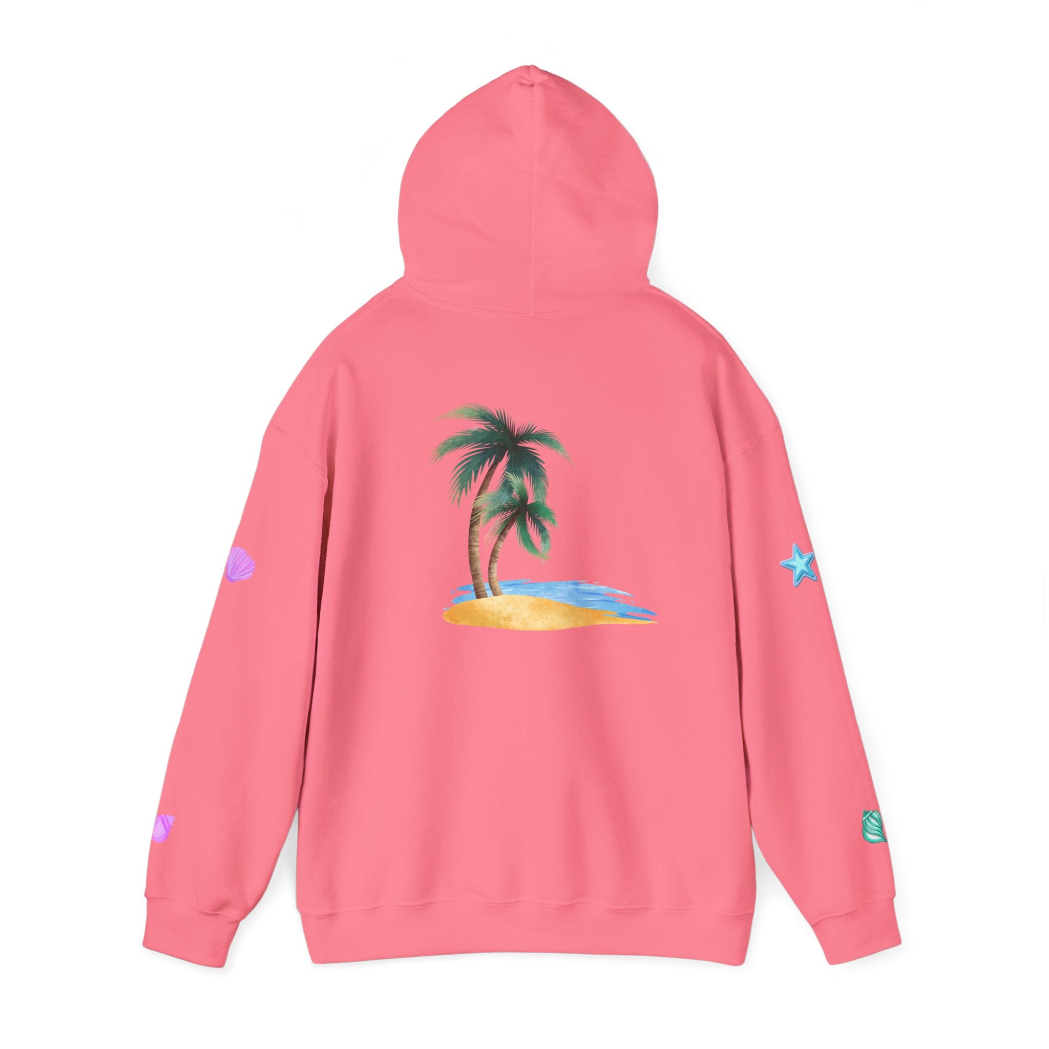 California Palm Tree Hoodie | Beach Island Graphic, Sleeve Icons