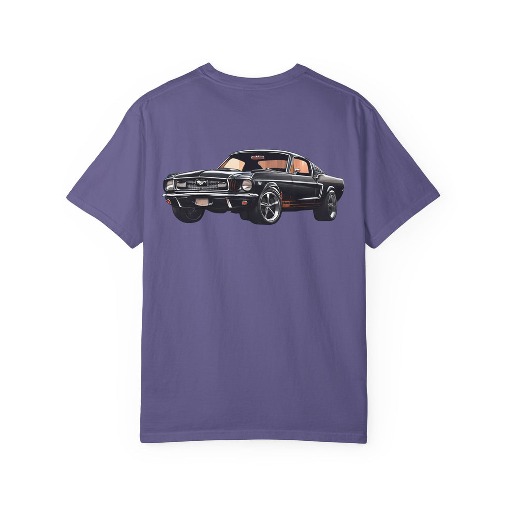 Classic Muscle Car T-Shirt | Vintage Black Mustang Illustration