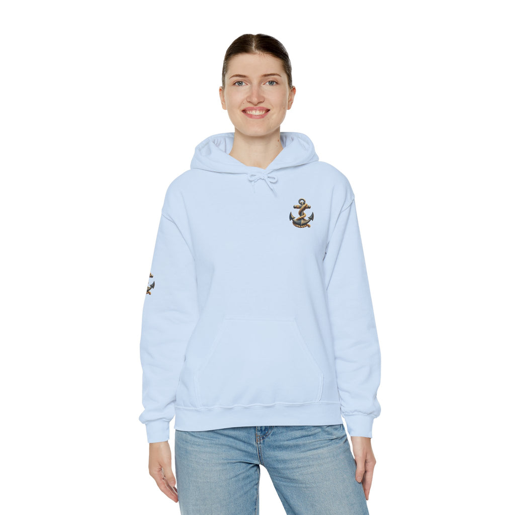 Pirate Skull Anchor Hoodie  Nautical Skull & Crossbones Pullover