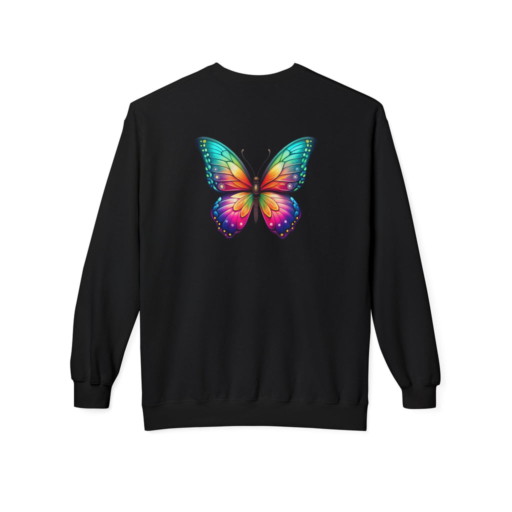 Rainbow Butterfly Sweatshirt | Colorful Monarch Wing Graphic