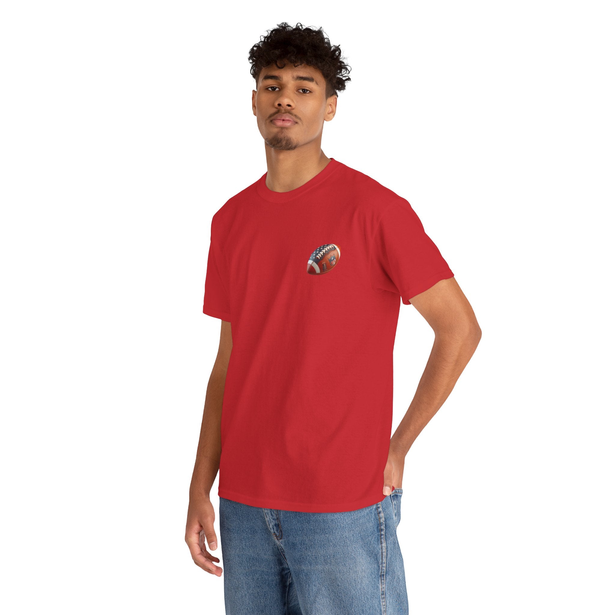 Football Player Graphic Tee  Retro Gridiron Jersey Design