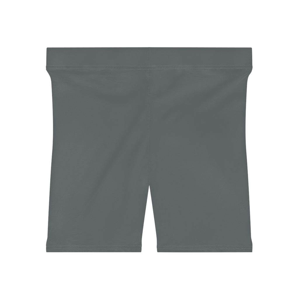 Women's Grey Biker Shorts with Pink Logo  Athletic Cycling & Workout Shorts