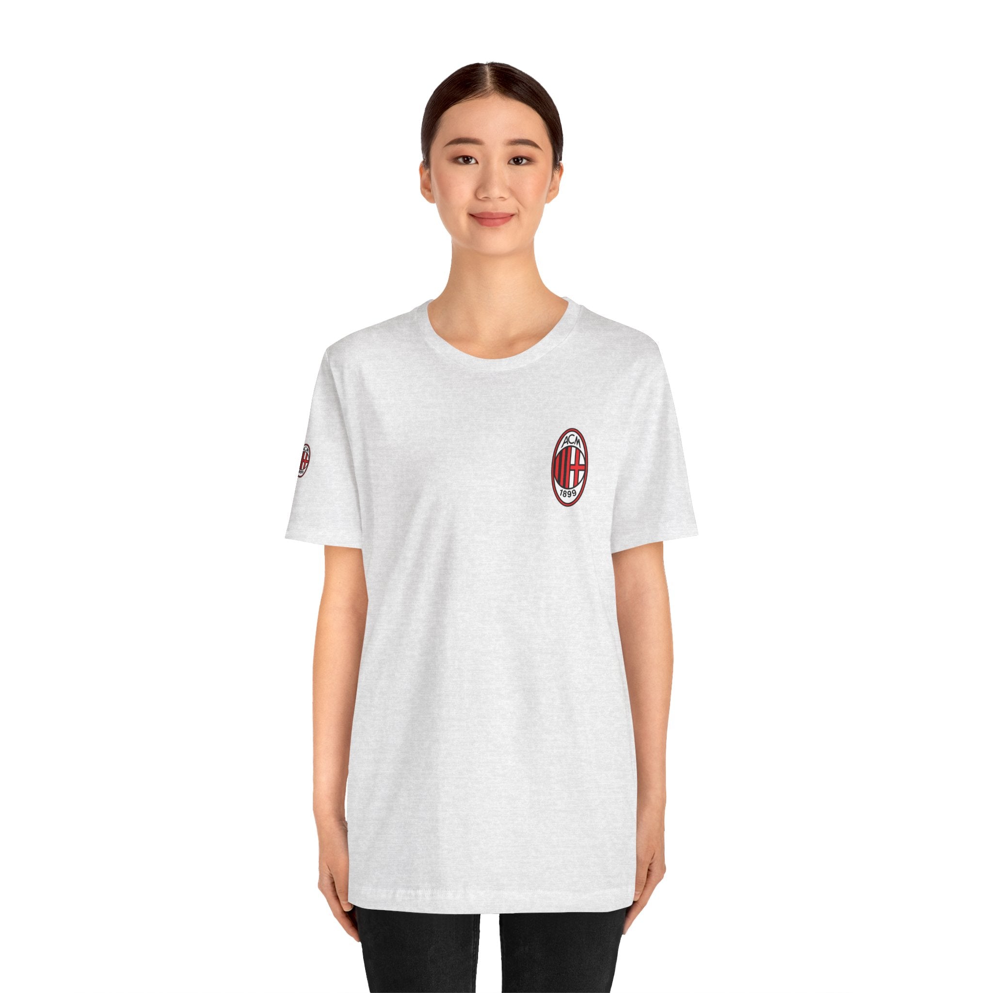 AC Milan Crest T-Shirt Minimal Soccer Tee with 'AC Milan' Back Print