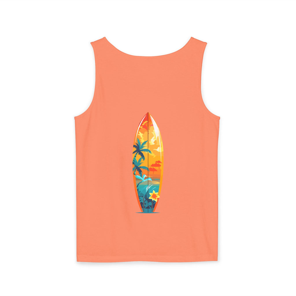 California Paradise Palm Tank Top Retro Beach Sunset Graphic