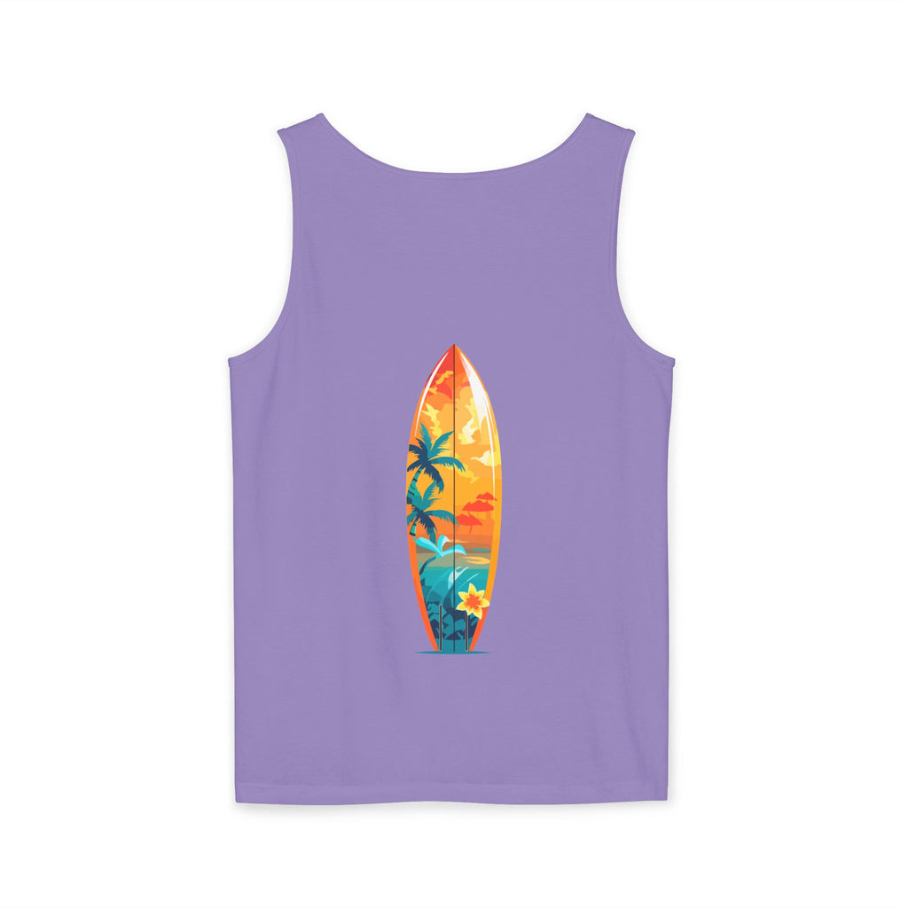 California Paradise Palm Tank Top Retro Beach Sunset Graphic