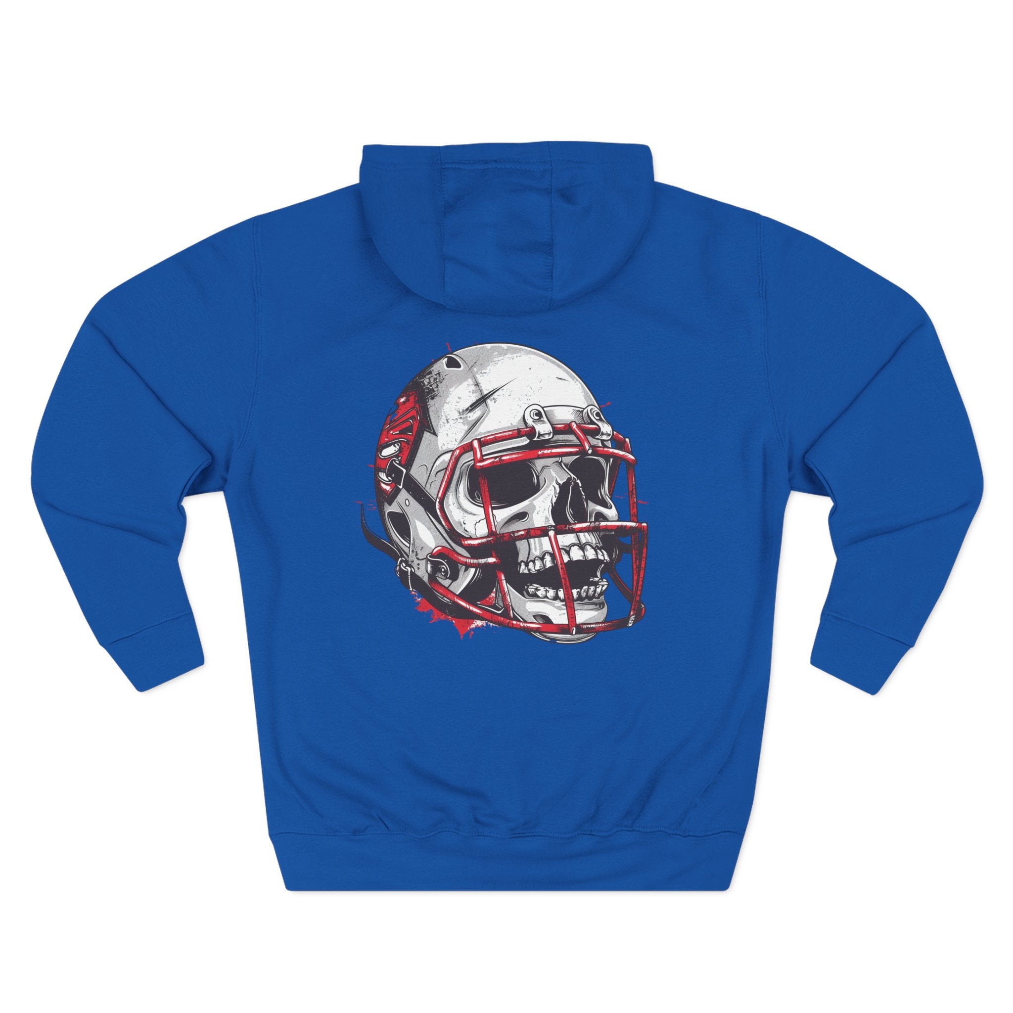 Football Helmet Skull Hoodie — Graphic Fleece Pullover for Fans