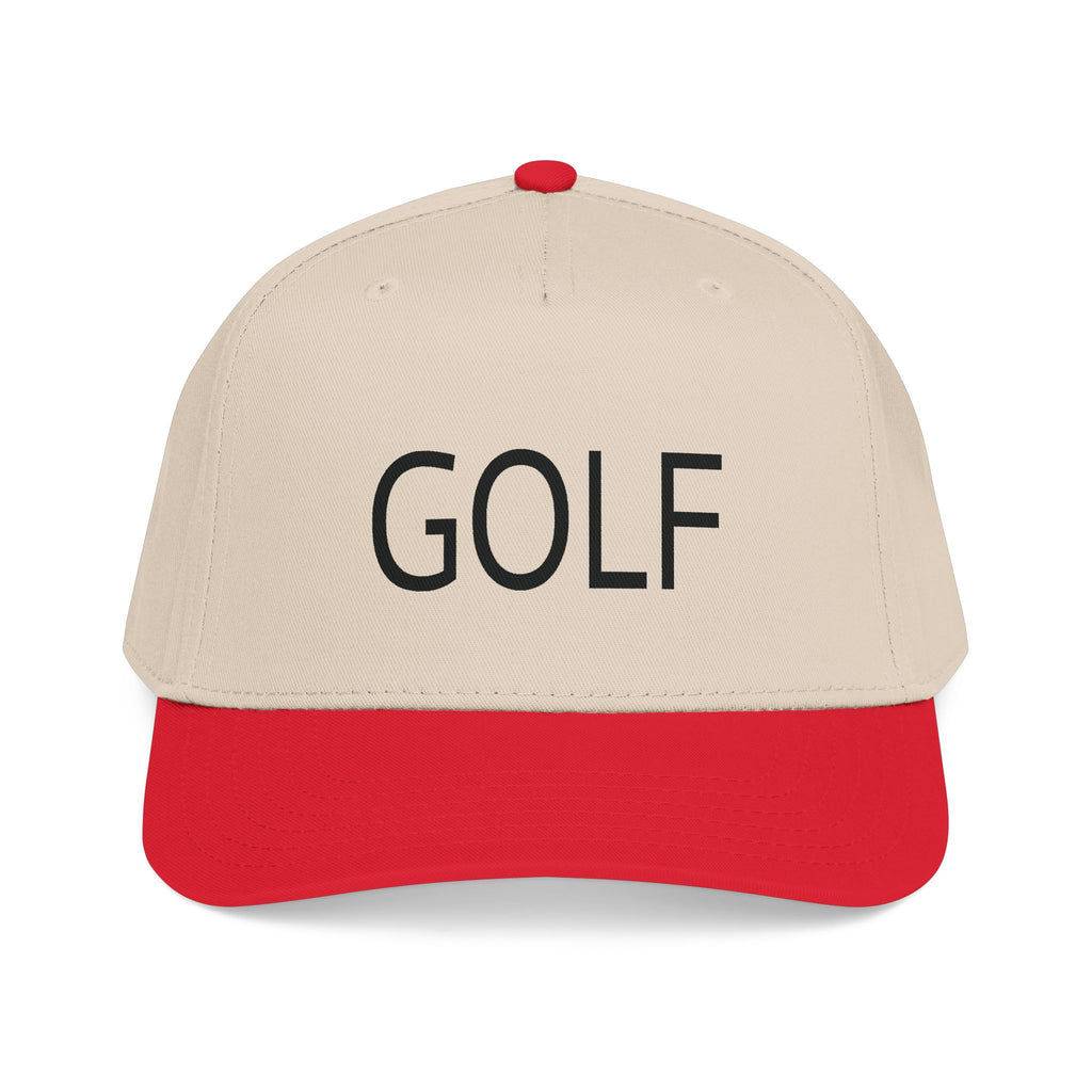 Golf Embroidered Mid Profile Cap — Classic Two-Tone Golf Hat