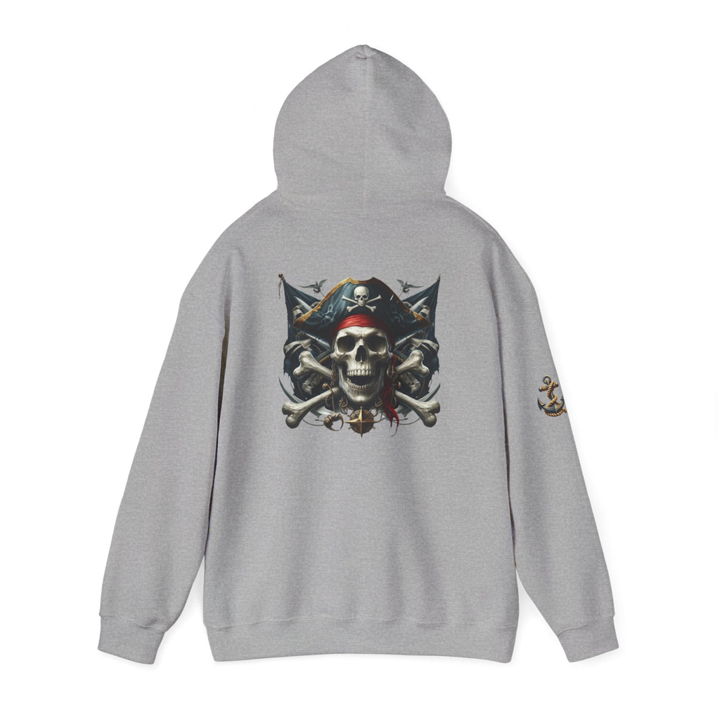 Pirate Skull Anchor Hoodie  Nautical Skull & Crossbones Pullover