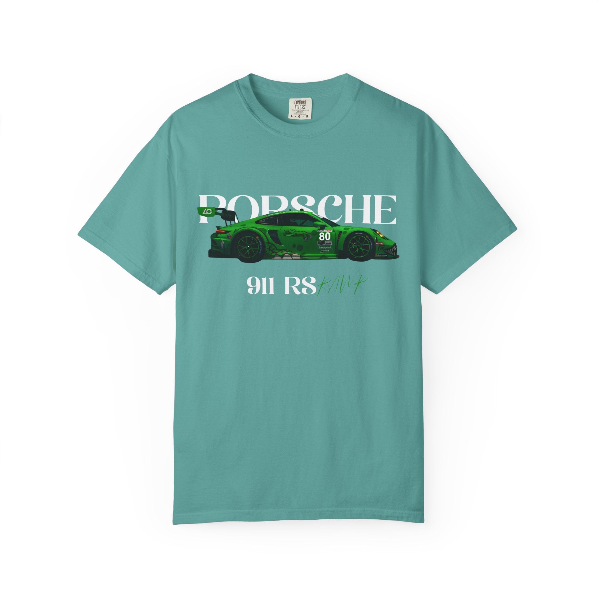 Porsche 911 RS Racing Tee  Green GT Car Graphic T-Shirt