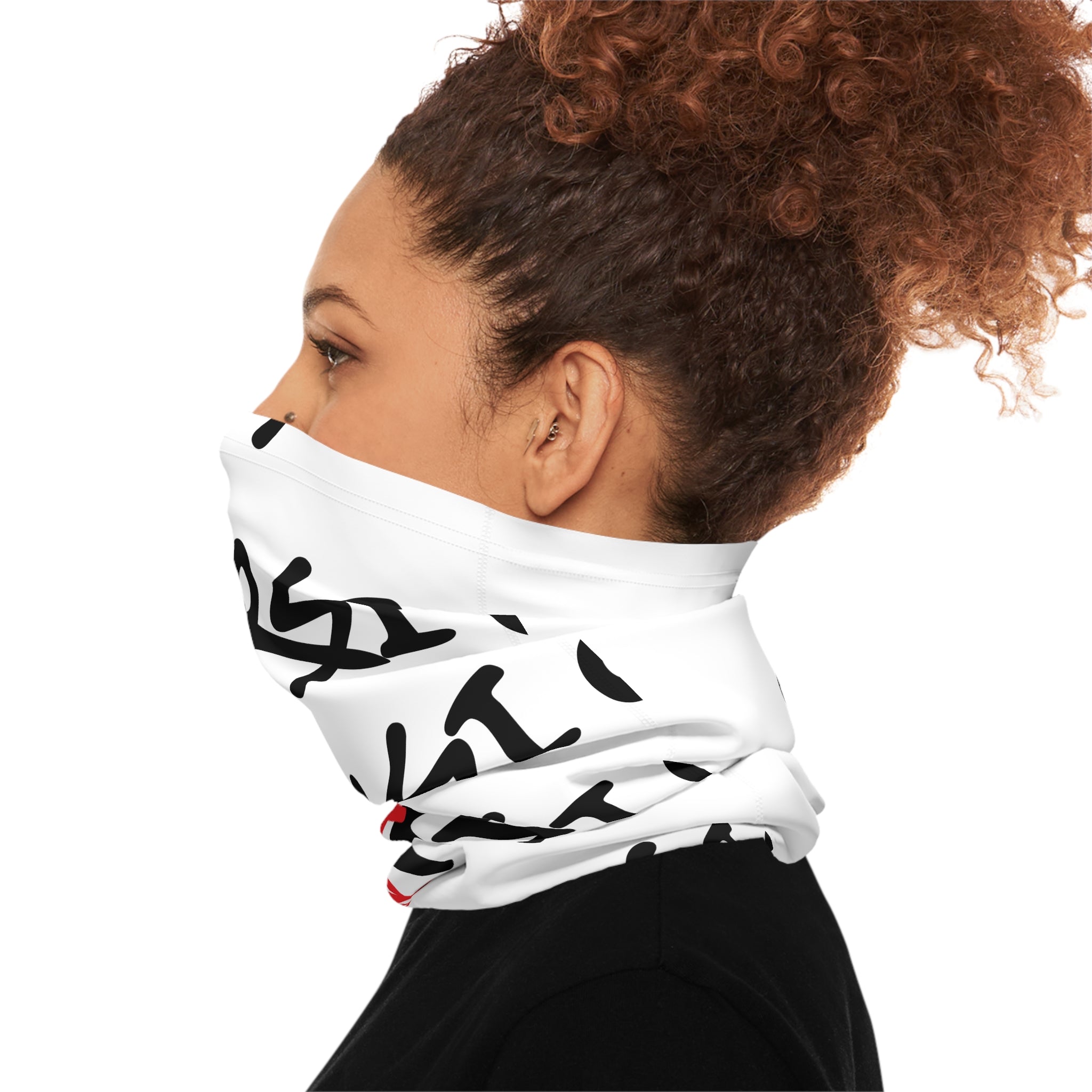 Anarchy Script Neck Gaiter — Red Anarchy A Pattern Lightweight Face Covering