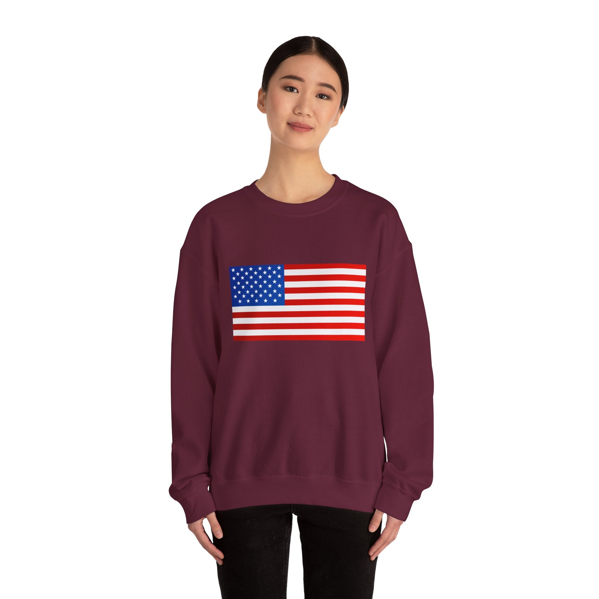 American Flag Sweatshirt | USA Stars Stripes Patriotic Crewneck