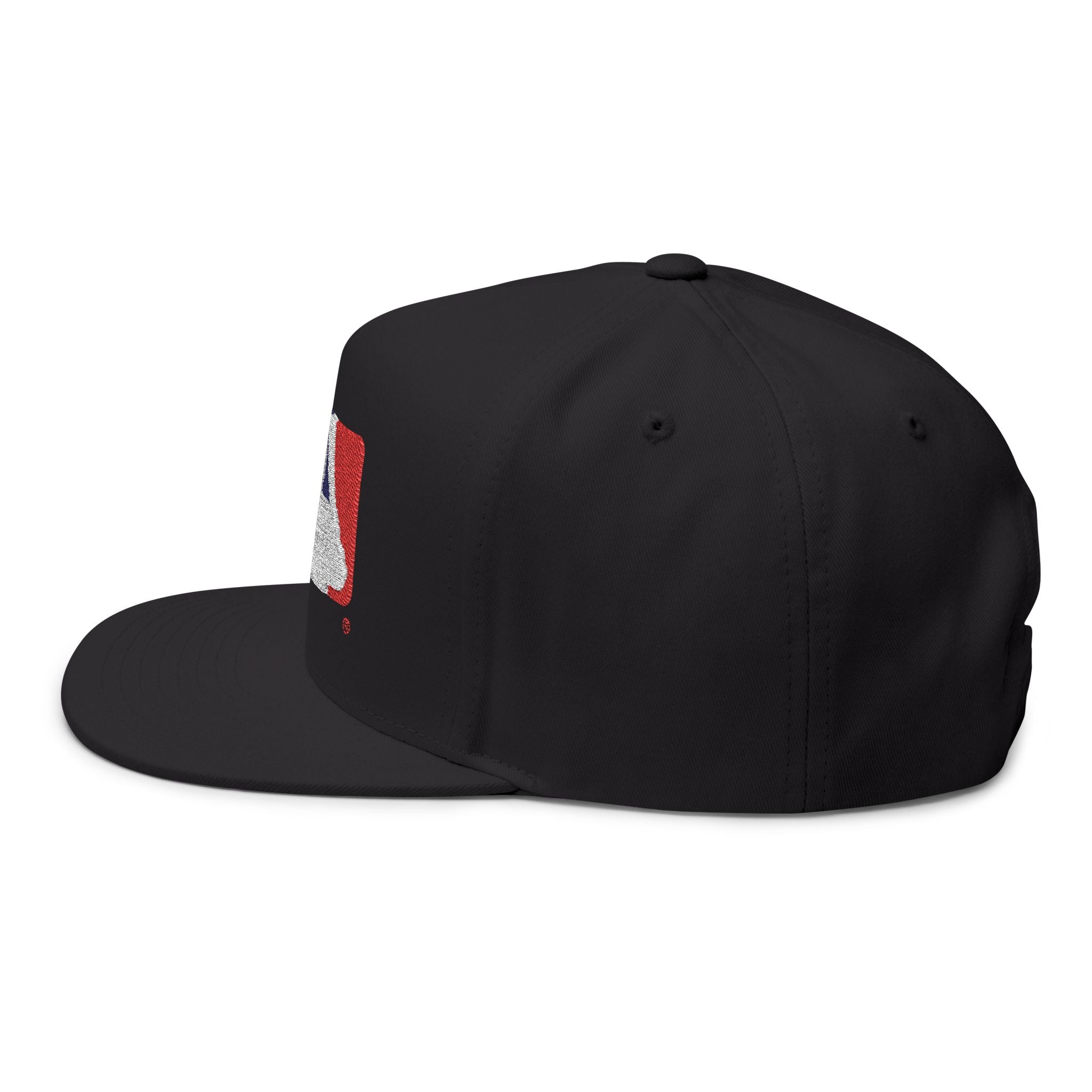 Flat Bill Cap — Embroidered Baseball Logo Snapback
