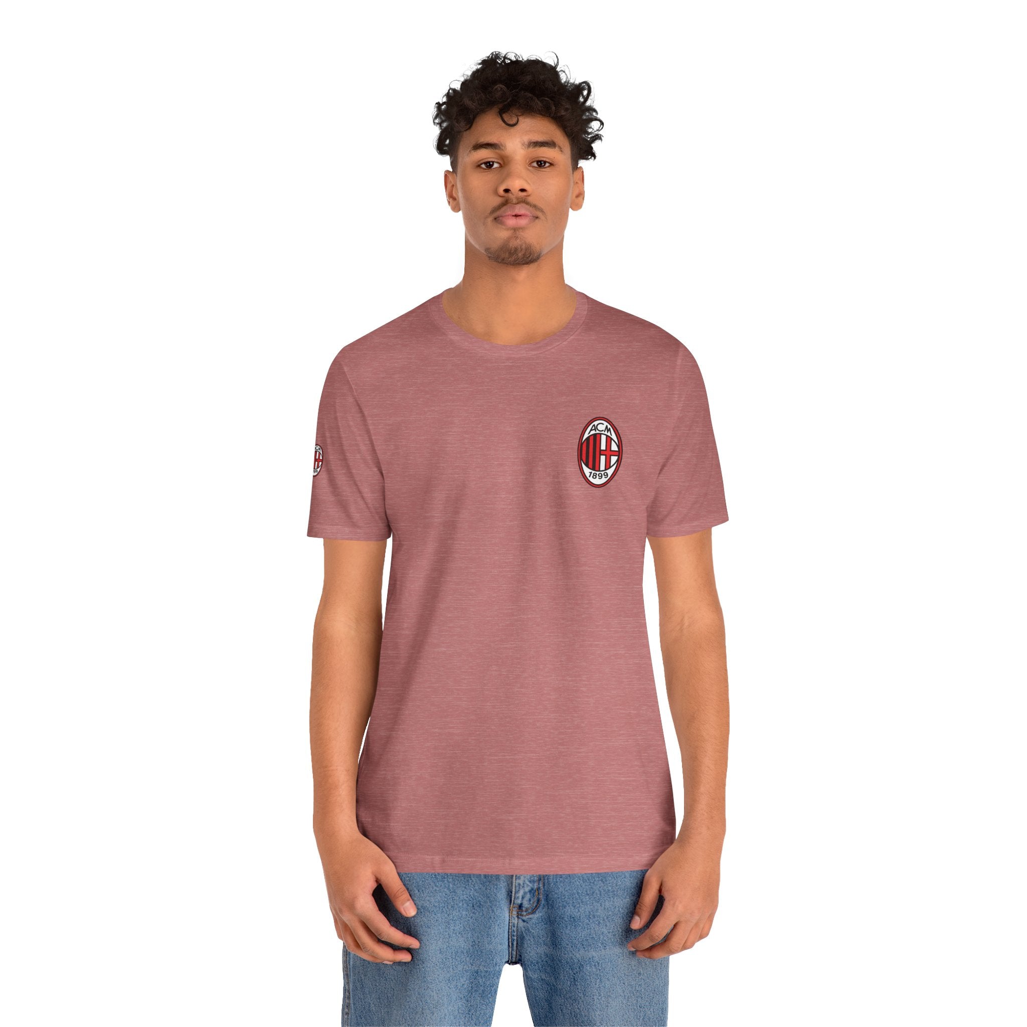 AC Milan Crest T-Shirt Minimal Soccer Tee with 'AC Milan' Back Print