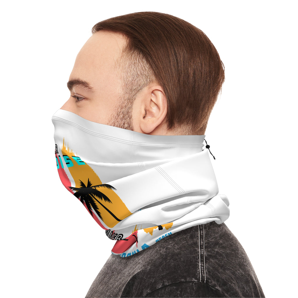 California Summer Paradise Neck Gaiter Palm Tree Beach Face Cover with Drawstring