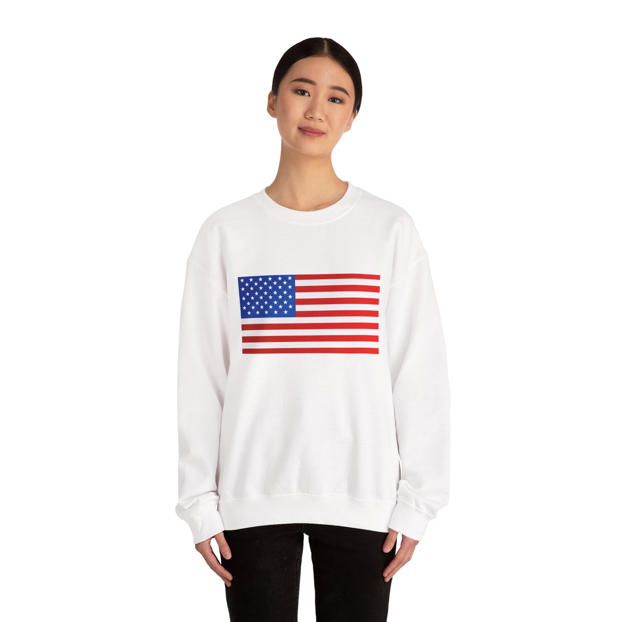American Flag Sweatshirt | USA Stars Stripes Patriotic Crewneck