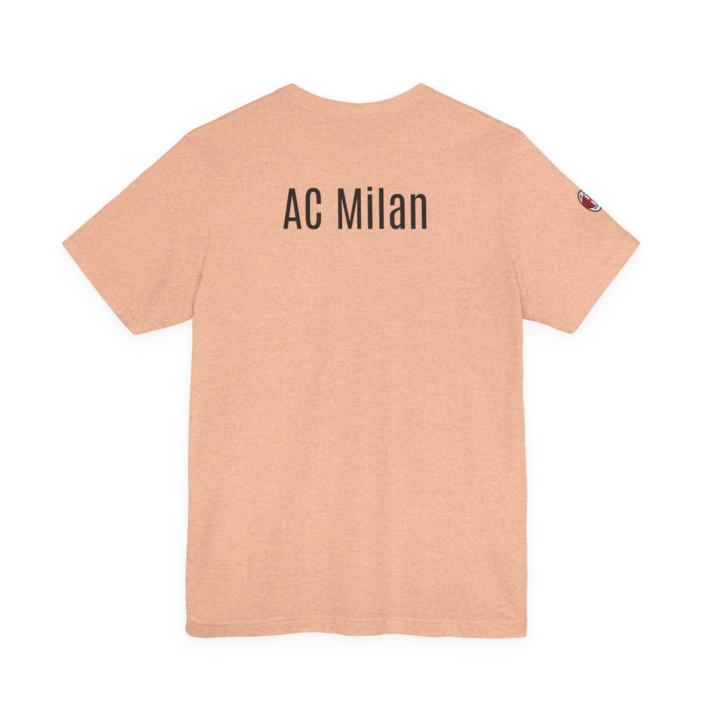 AC Milan Crest T-Shirt Minimal Soccer Tee with 'AC Milan' Back Print