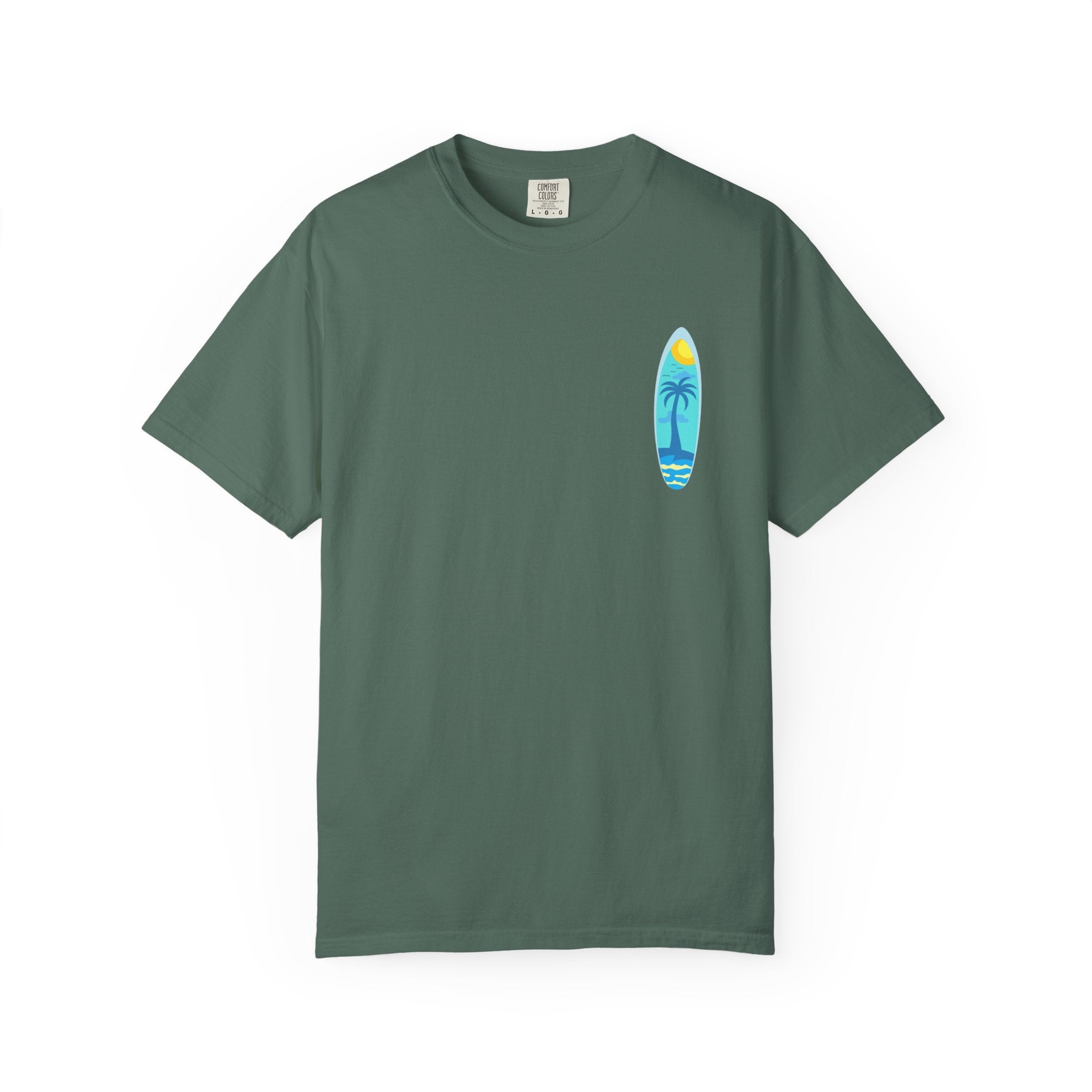 Surfing Graphic T-Shirt Tropical Surfboard Design