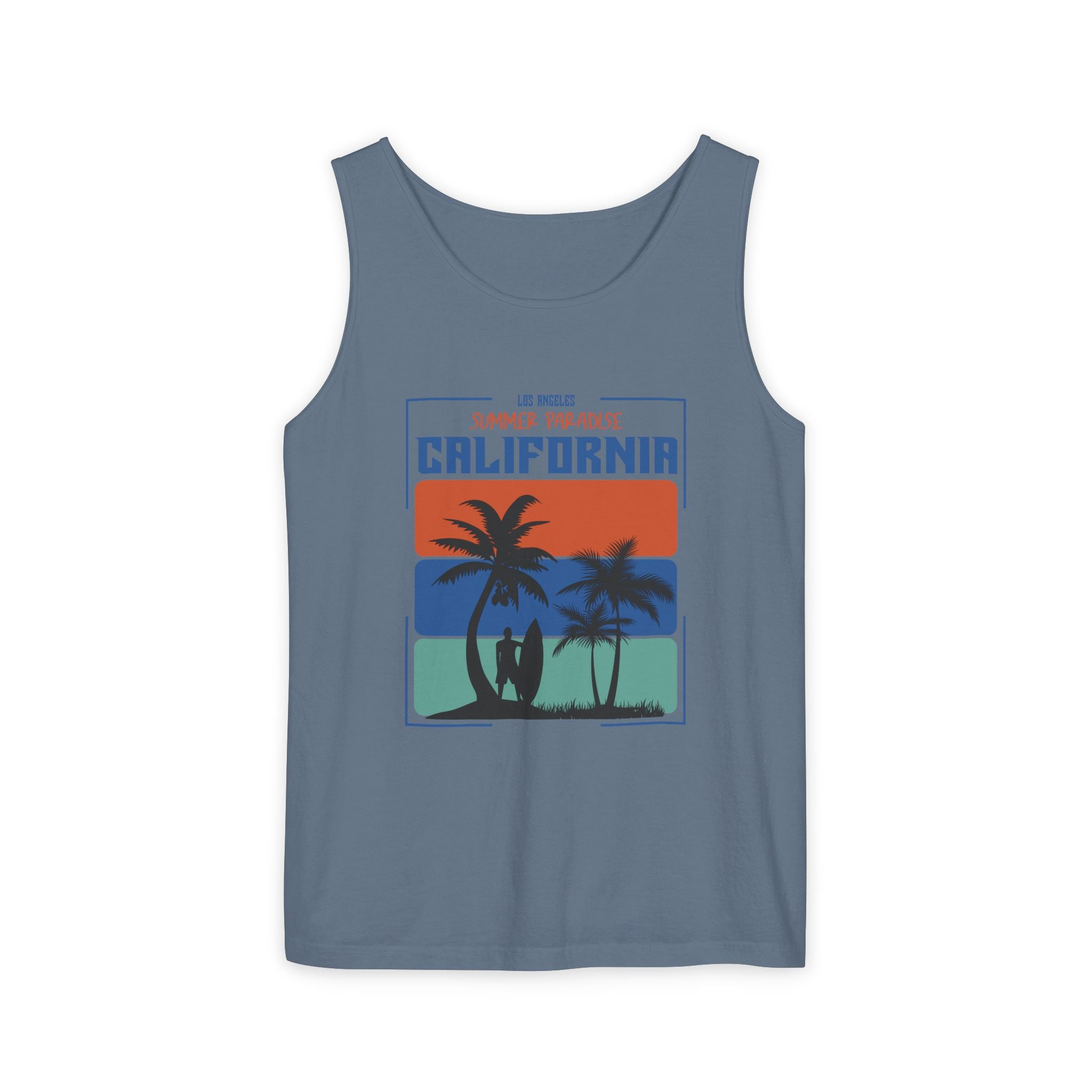 California Palm Sunset Tank Top Vintage Beach Graphic