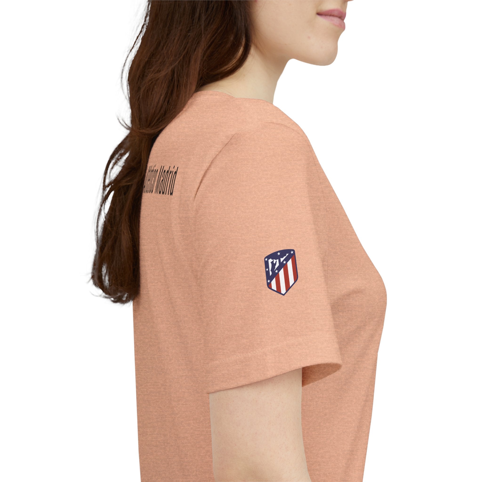 Atletico Madrid Shield T-Shirt Front Chest & Sleeve Logo Soccer Tee