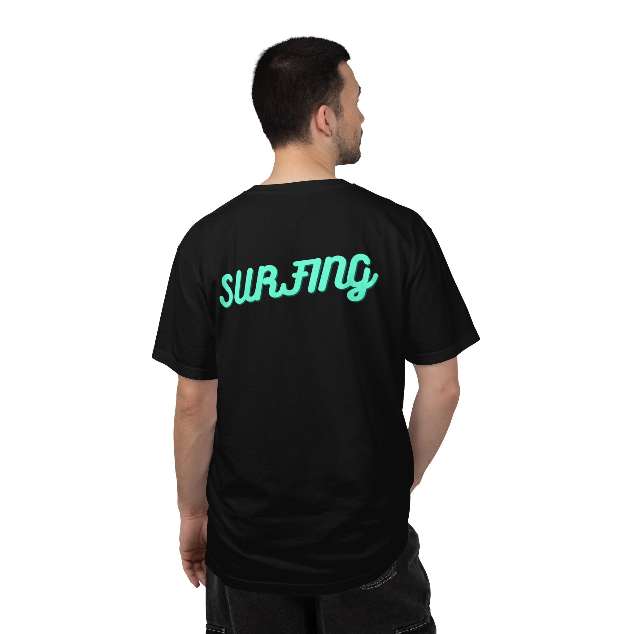 California Beach Surf T-Shirt  Retro Palm Trees & ‘SURFING’ Graphic
