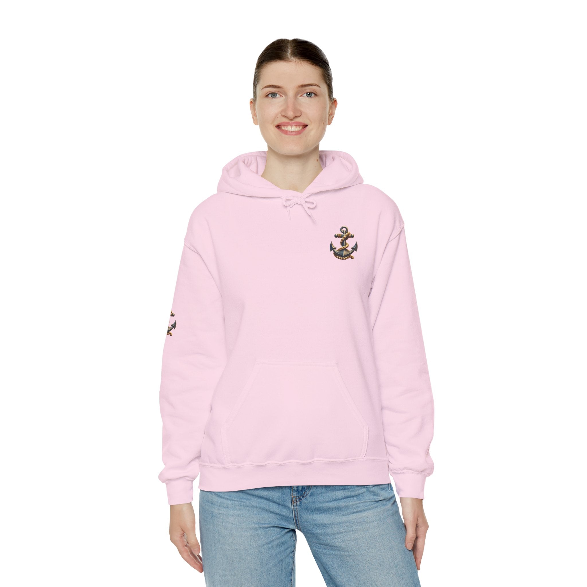 Pirate Skull Anchor Hoodie  Nautical Skull & Crossbones Pullover