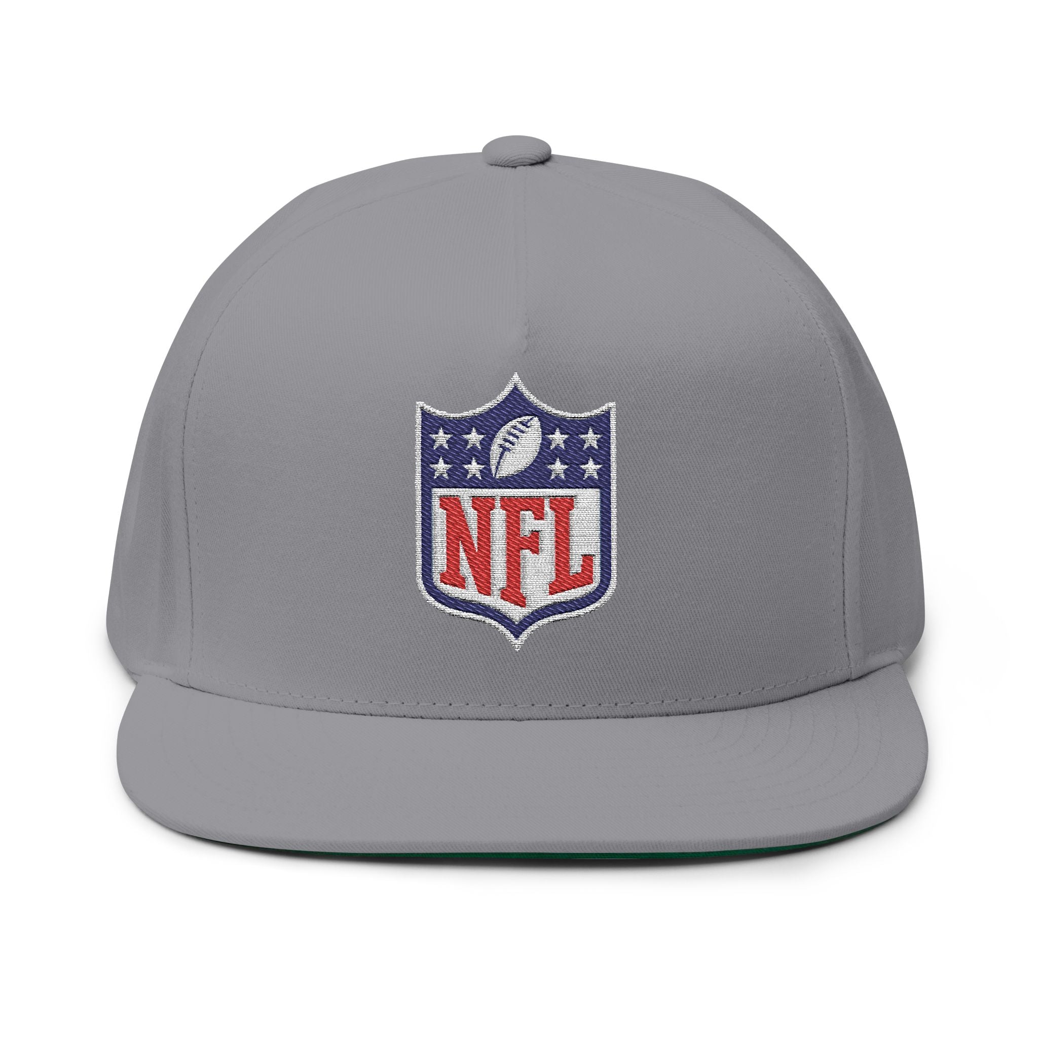 Embroidered NFL Shield Flat Bill Cap — Snapback Football Hat