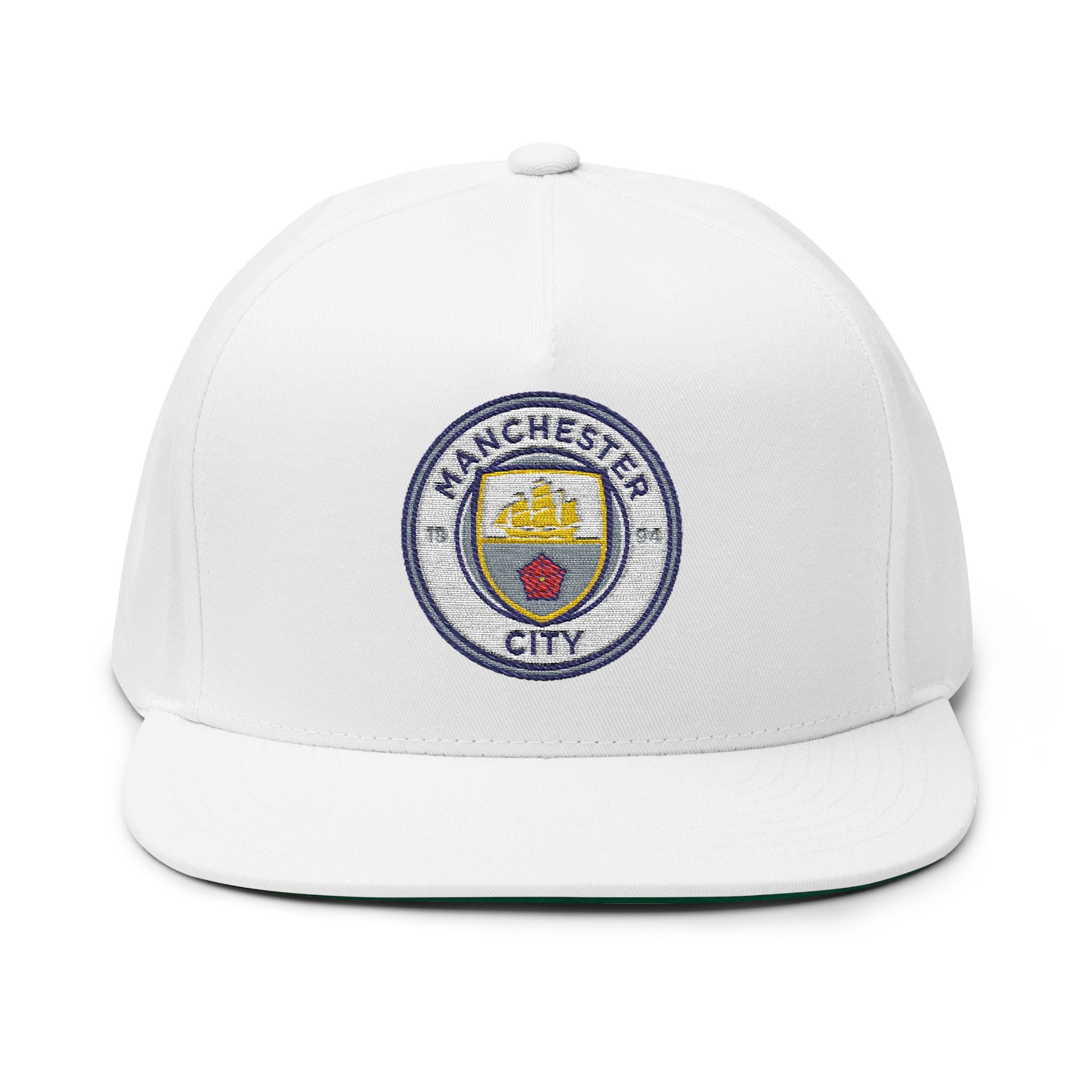 Embroidered Flat Bill Cap  Manchester City Crest