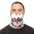 Anarchy Script Neck Gaiter — Red Anarchy A Pattern Lightweight Face Covering