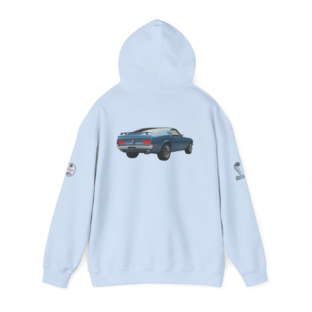 Classic Mustang Hoodie  Vintage Blue Pony Car Pullover