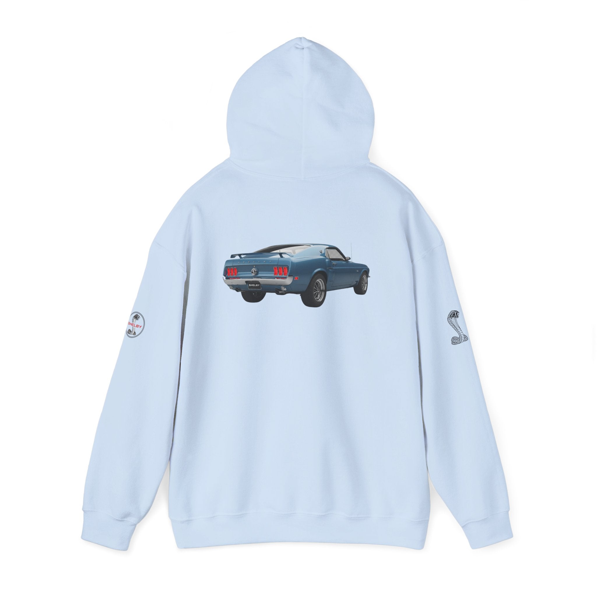Classic Mustang Hoodie  Vintage Blue Pony Car Pullover