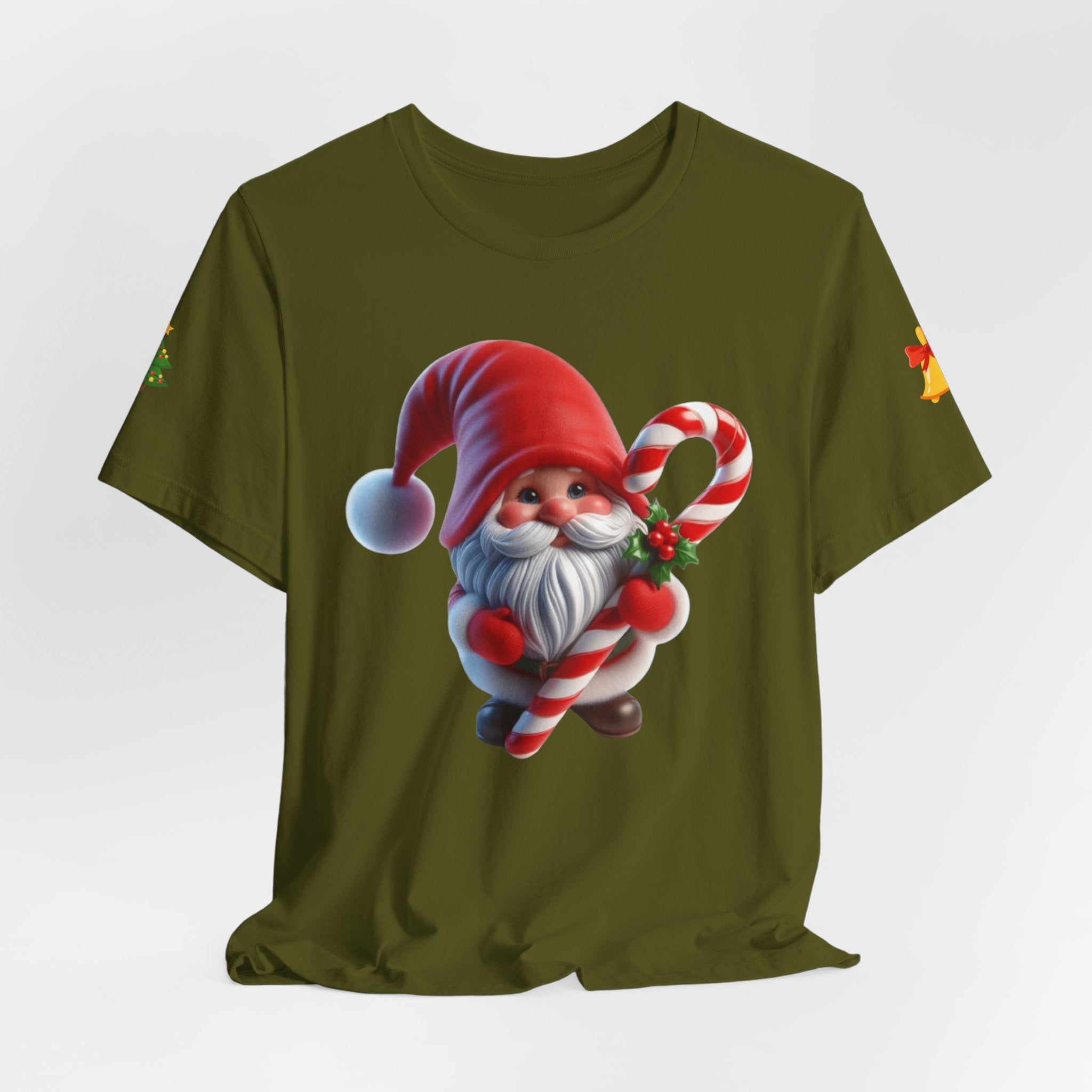 Candy Cane Gnome T-Shirt Christmas Santa Elf Tee