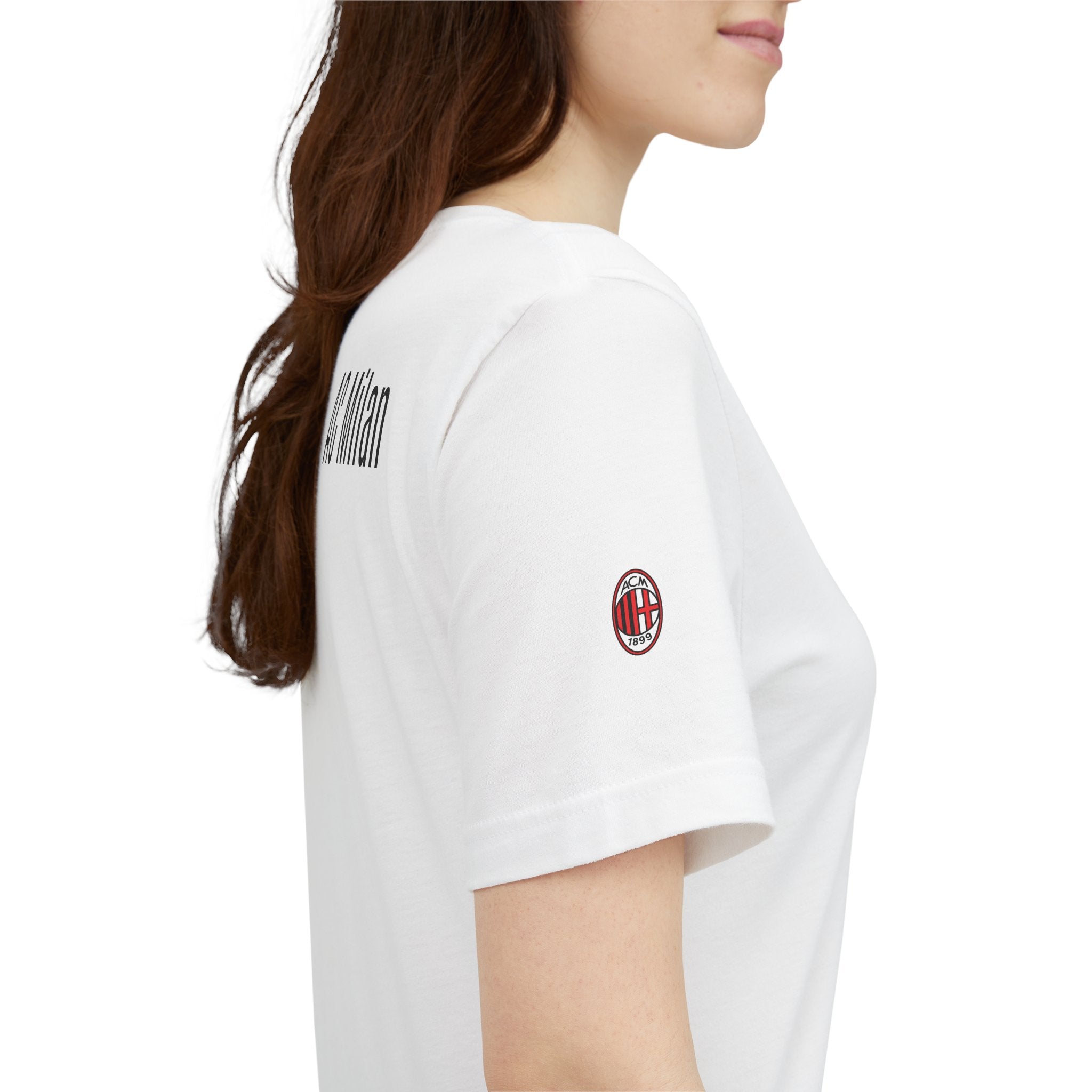 AC Milan Crest T-Shirt Minimal Soccer Tee with 'AC Milan' Back Print