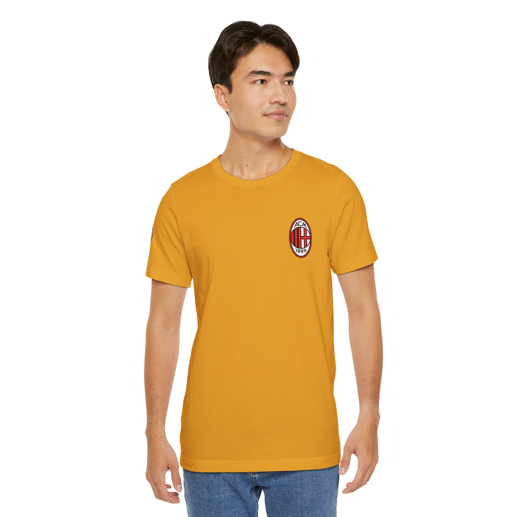 AC Milan Crest T-Shirt Minimal Soccer Tee with 'AC Milan' Back Print