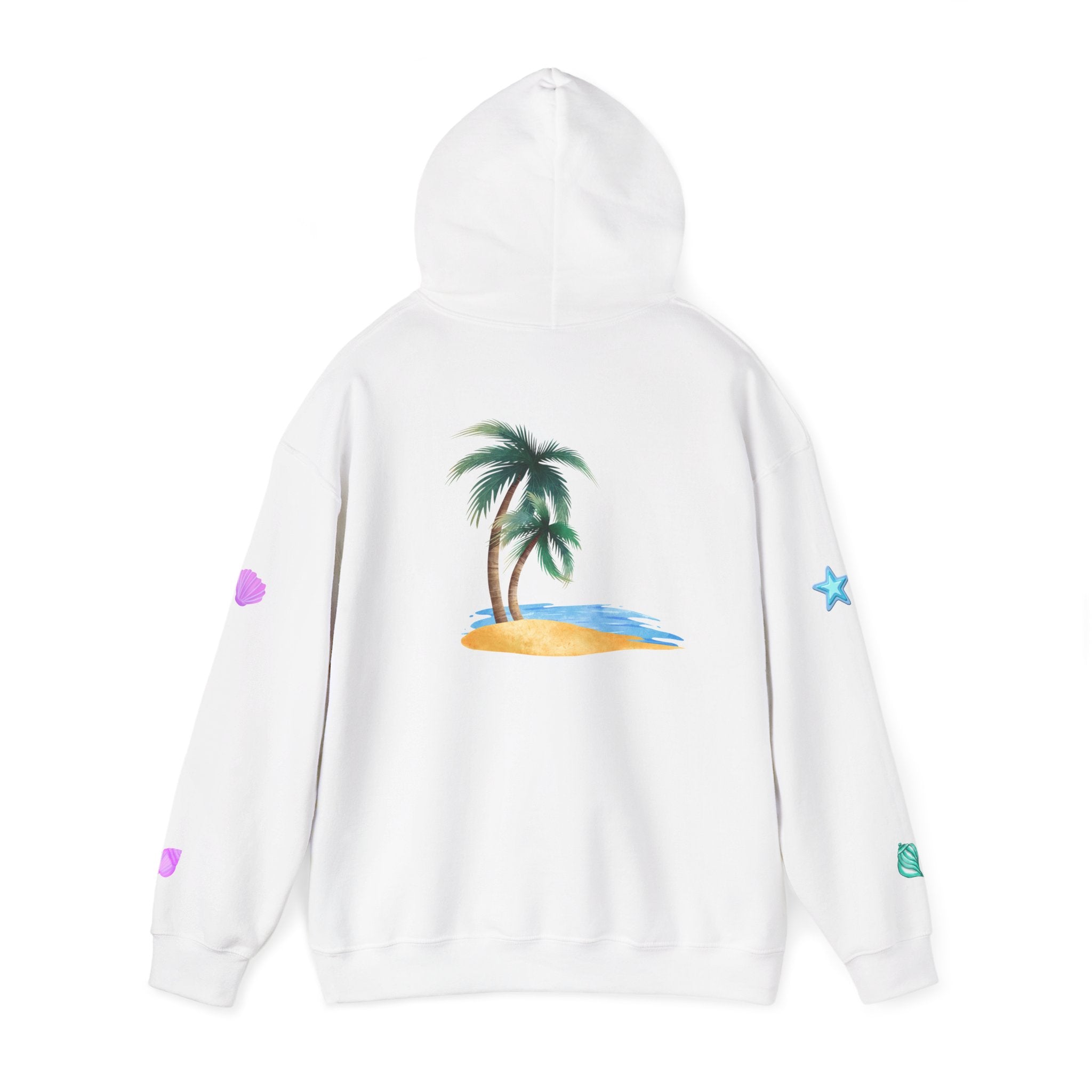 California Palm Tree Hoodie Beach Island Graphic, Sleeve Icons