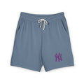 Fleece Sweat Shorts  Cream Lightweight Lounge Shorts with Purple NY Logo