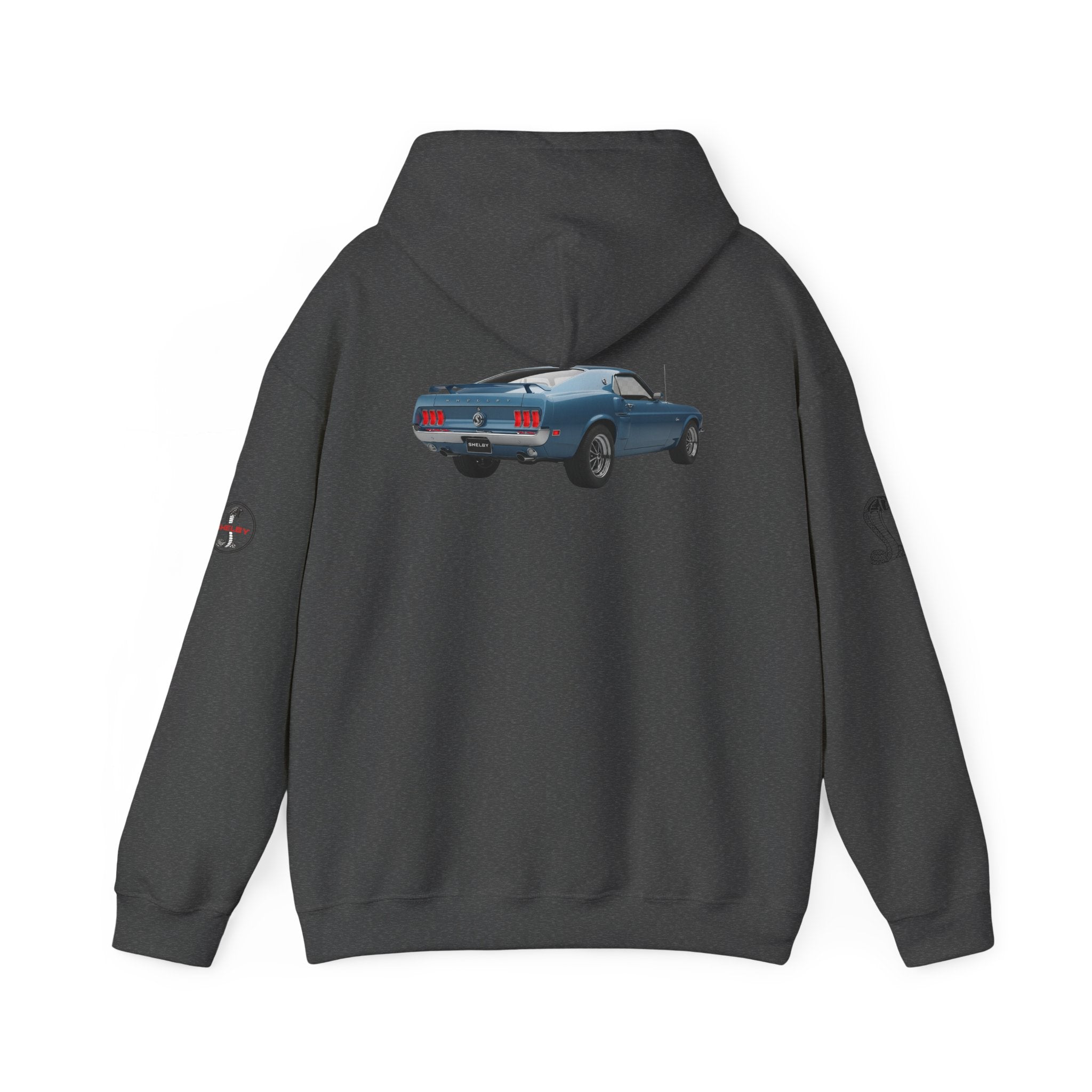 Classic Mustang Hoodie  Vintage Blue Pony Car Pullover