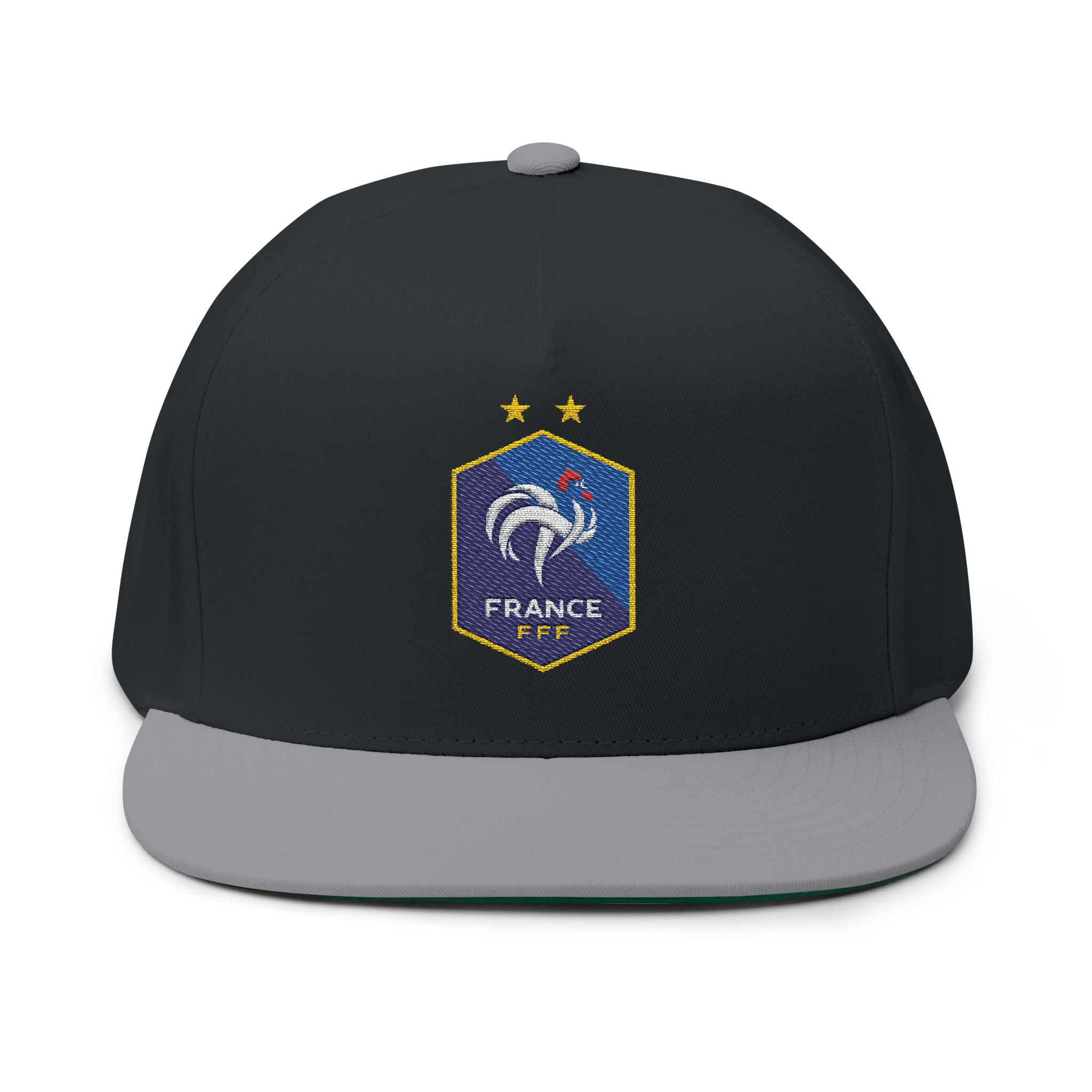 France Embroidered Flat Bill Cap Crest Snapback Hat