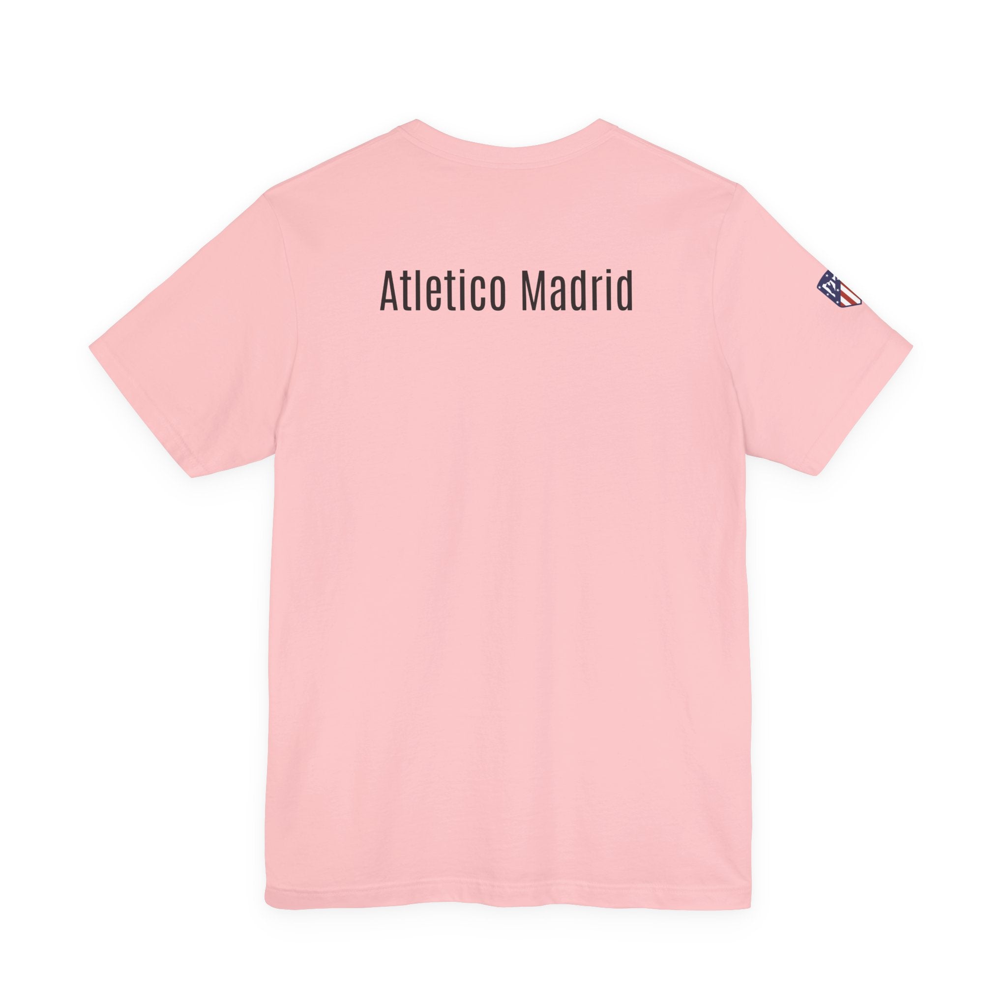 Atletico Madrid Shield T-Shirt Front Chest & Sleeve Logo Soccer Tee