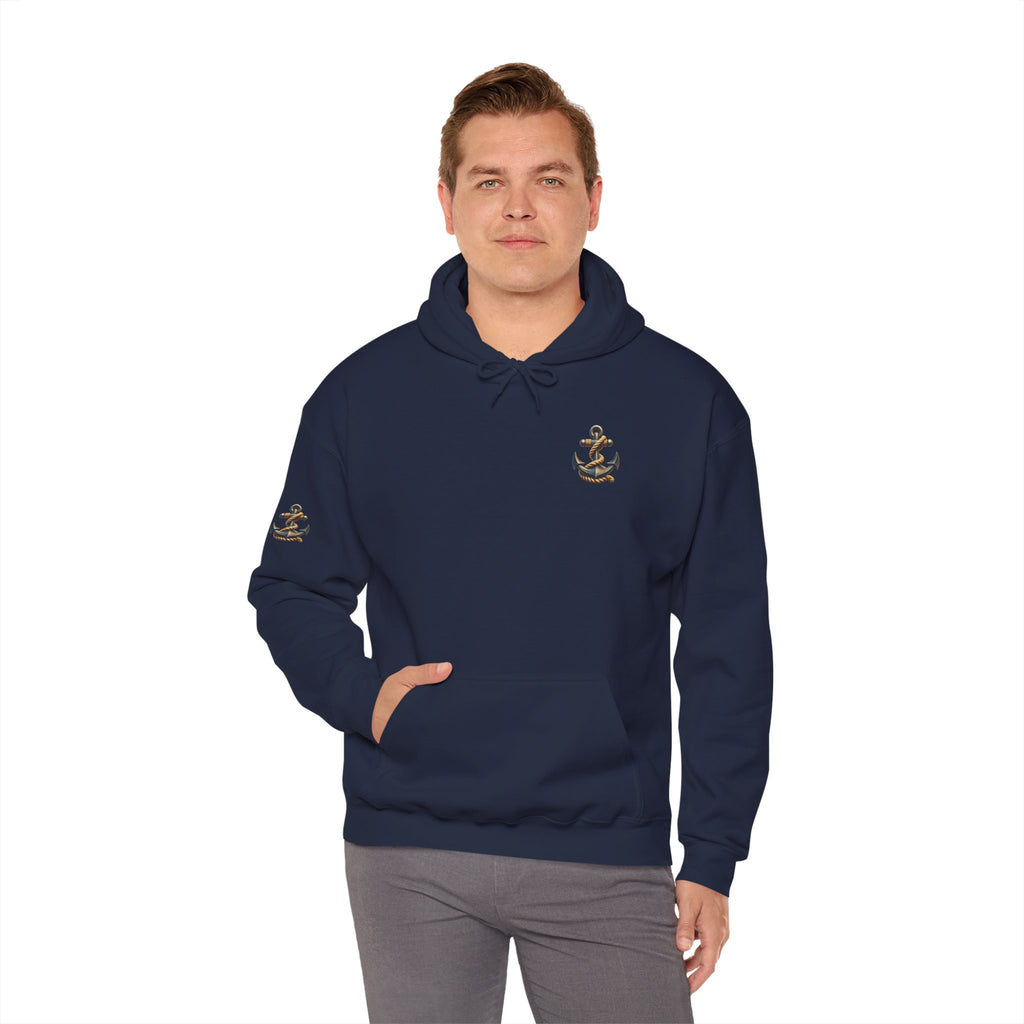 Pirate Skull Anchor Hoodie  Nautical Skull & Crossbones Pullover