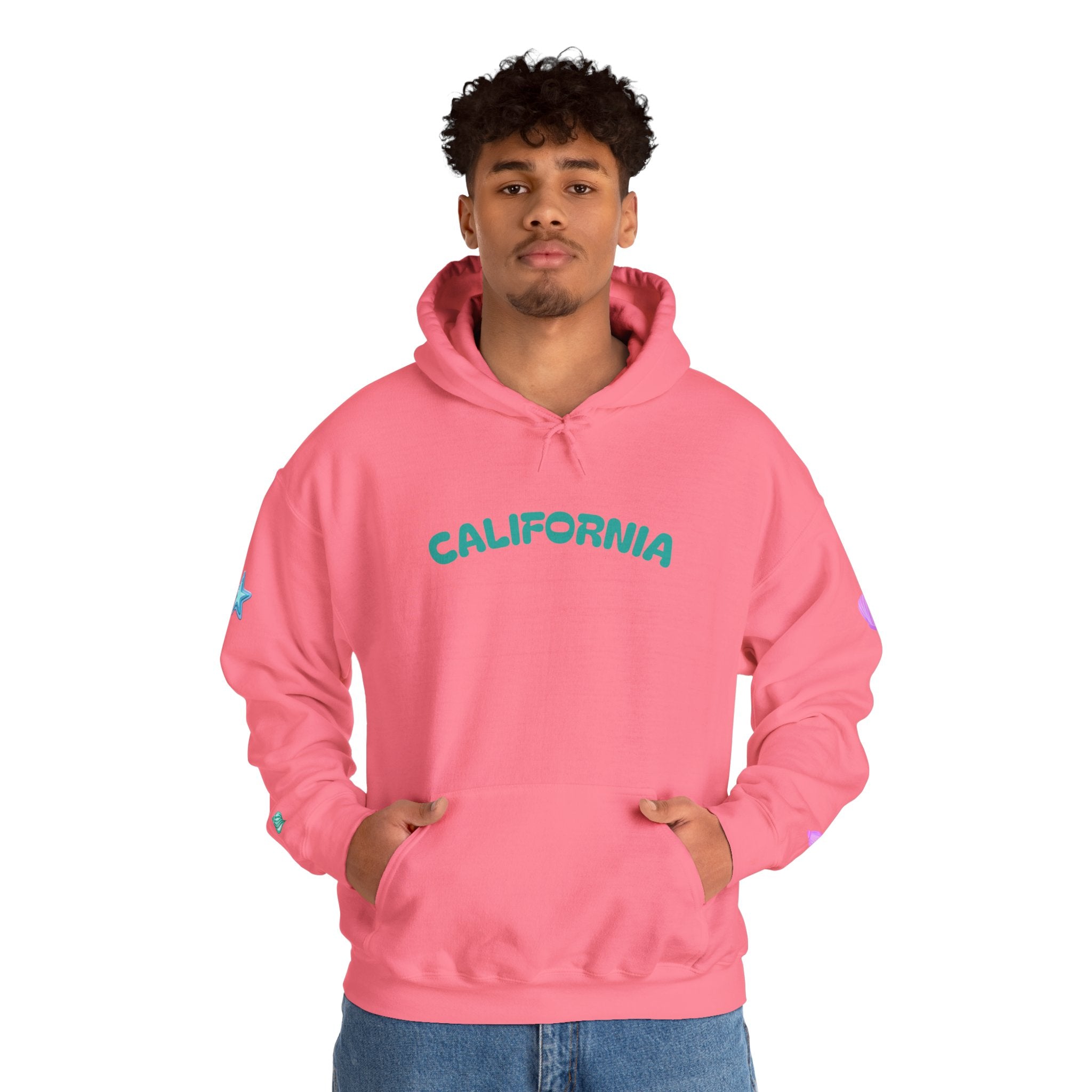 California Palm Tree Hoodie | Beach Island Graphic, Sleeve Icons