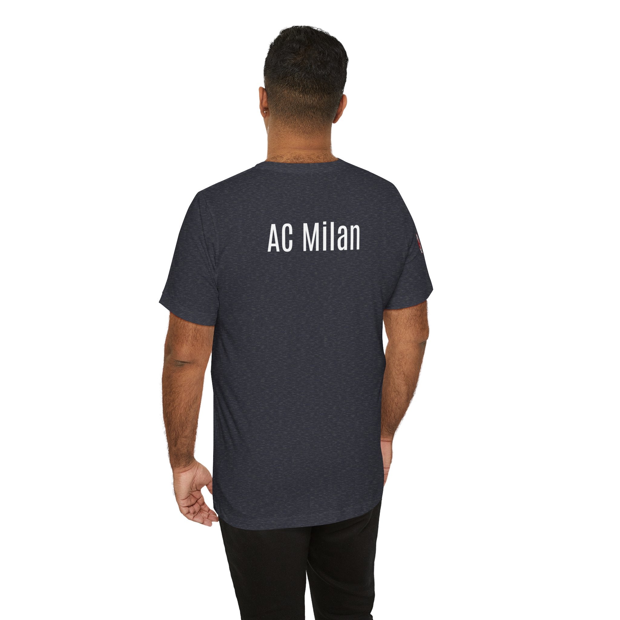 AC Milan Crest T-Shirt Minimal Soccer Tee with 'AC Milan' Back Print