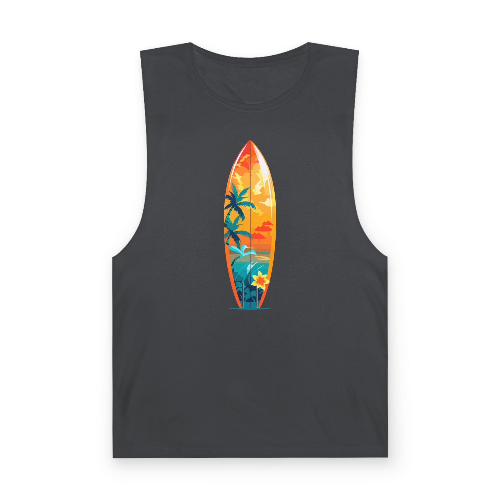 Surfboard Sunset Tank Top Los Angeles Beach Vibe Graphic Tank