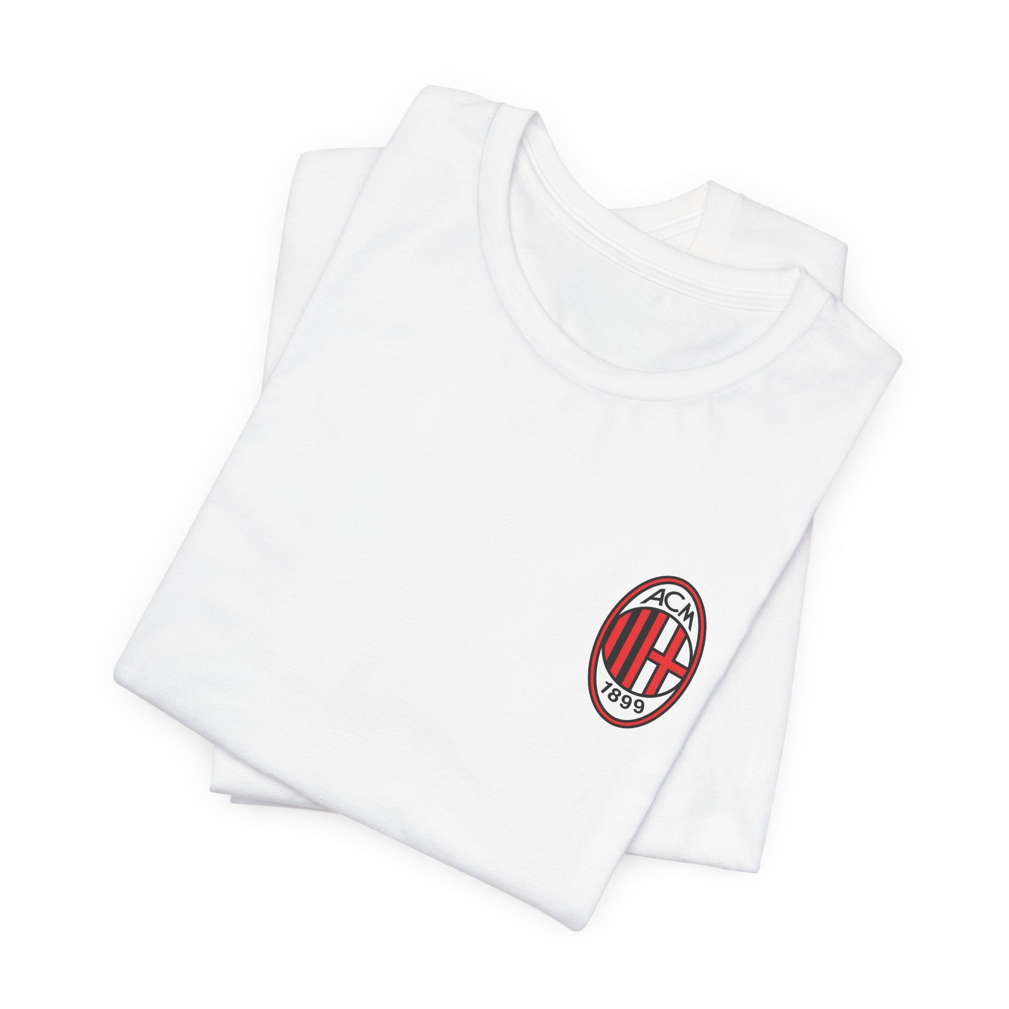 AC Milan Crest T-Shirt Minimal Soccer Tee with 'AC Milan' Back Print