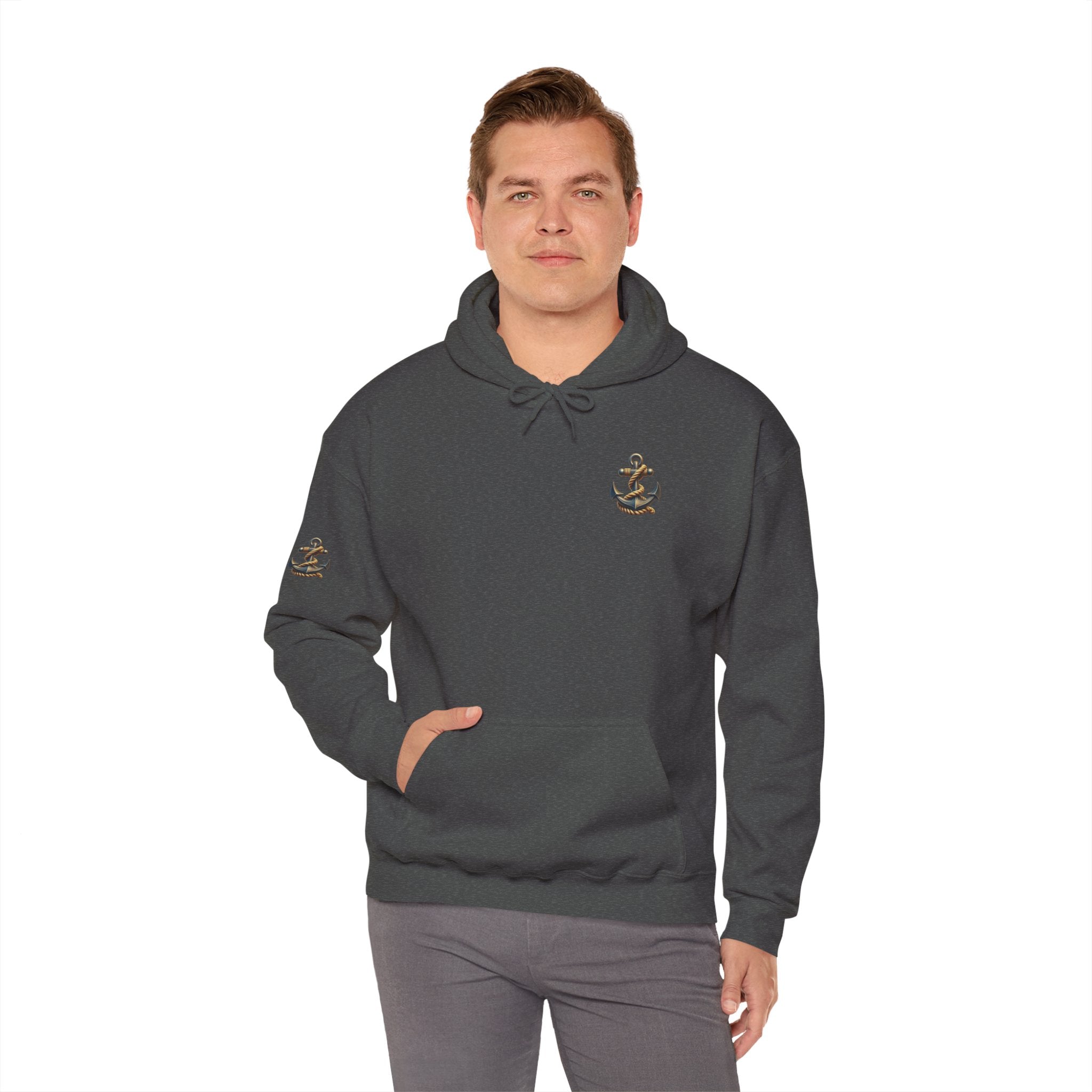 Pirate Skull Anchor Hoodie  Nautical Skull & Crossbones Pullover