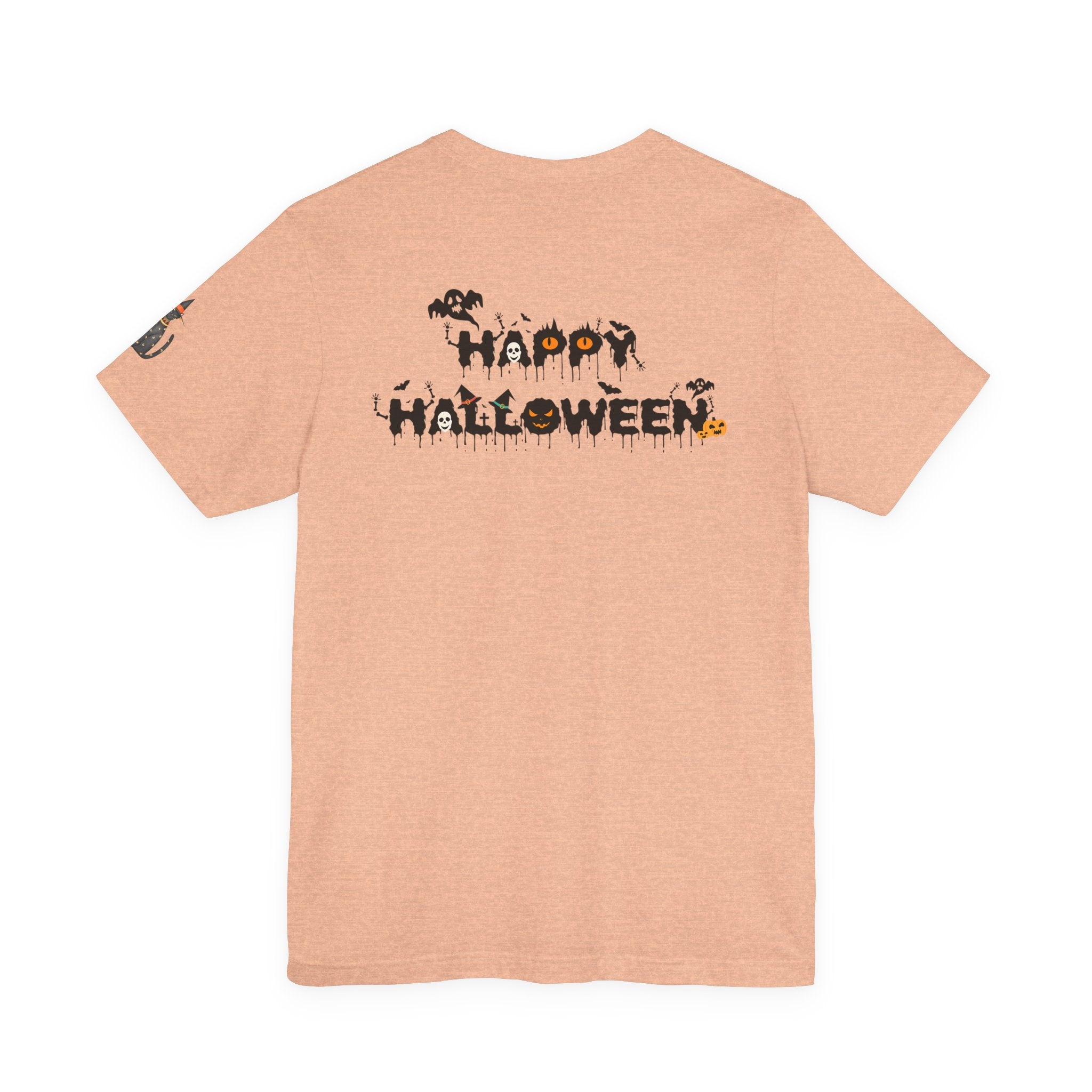 Halloween Cat Tee, Spooky Cat Shirt, Unisex Halloween T-Shirt, Pumpkin Cat Apparel, Halloween Costume Tee