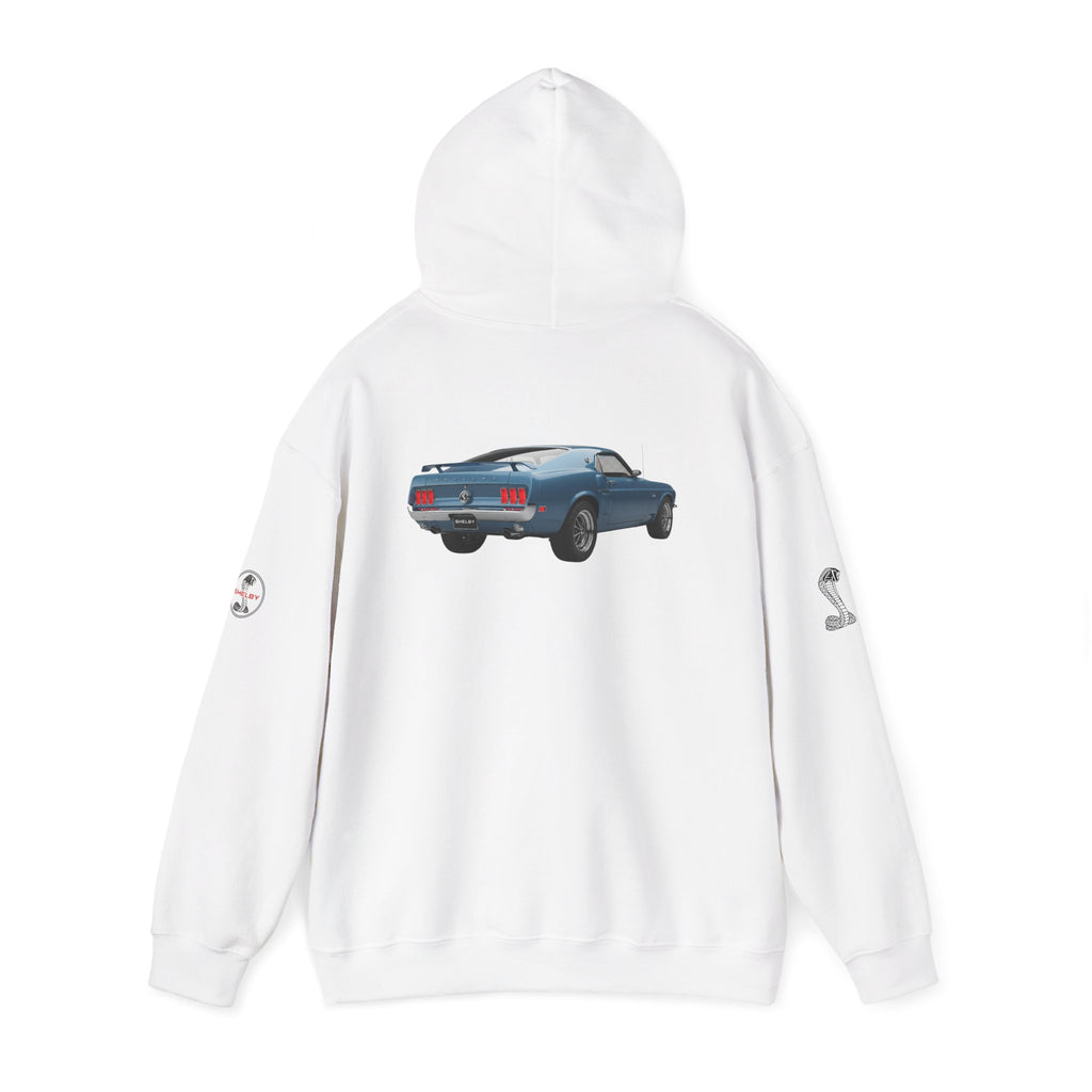 Classic Mustang Hoodie  Vintage Blue Pony Car Pullover